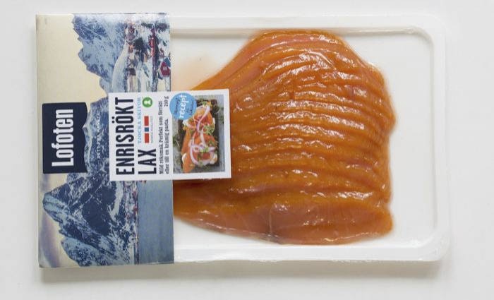 Stort test av kallrökt lax – Lofoten, tjocka skivor kallrökt lax.