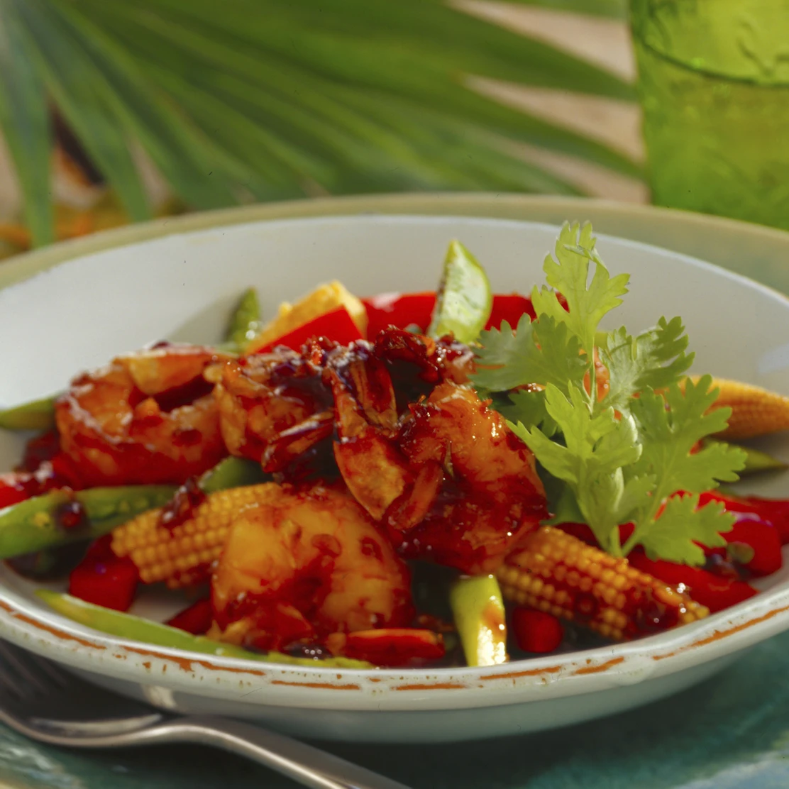 Gumbo Räkor Räkor med asiatiska smaker