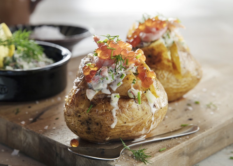 bakad potatis skagenröra recept