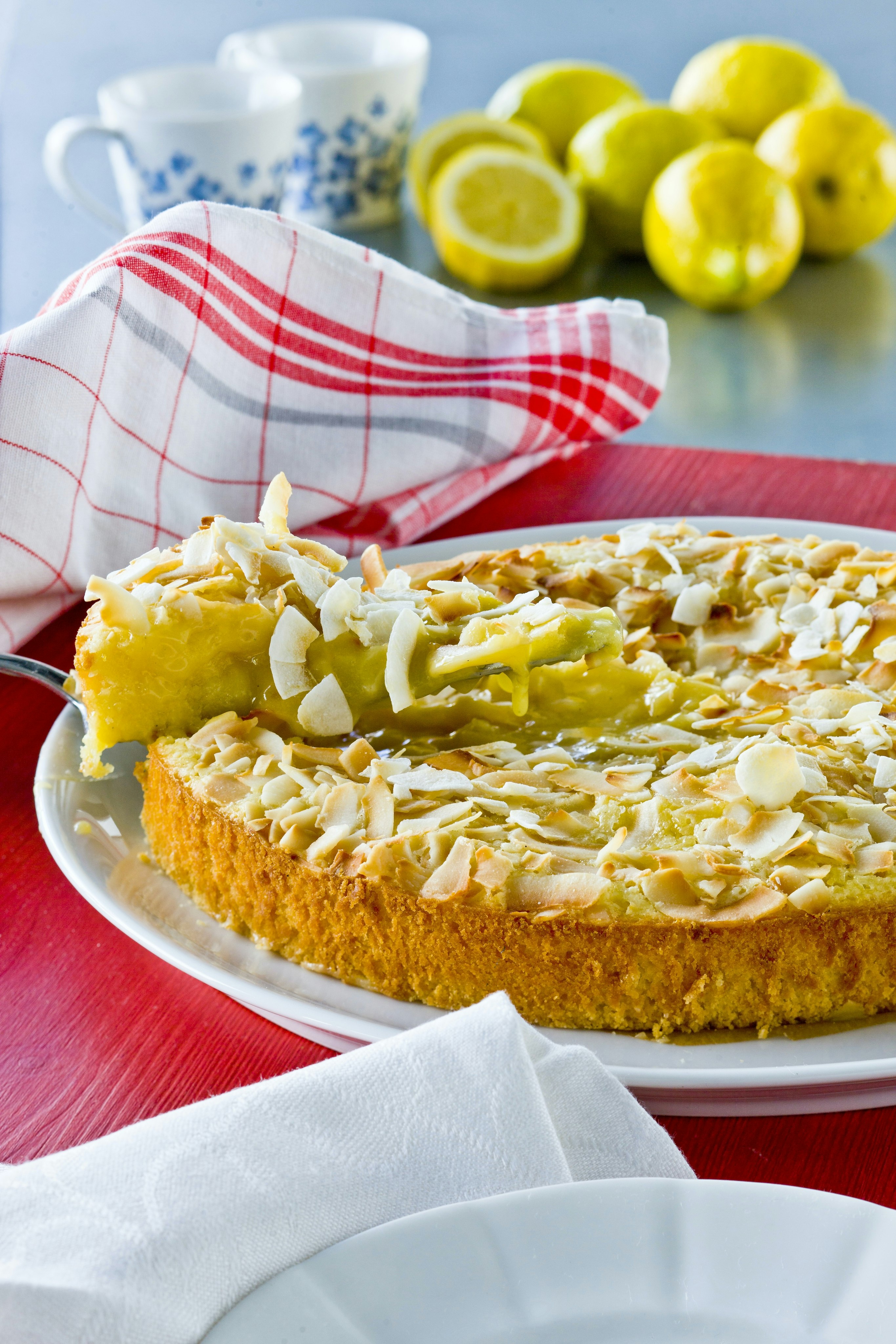 Citronkladdkaka med topping av kokos