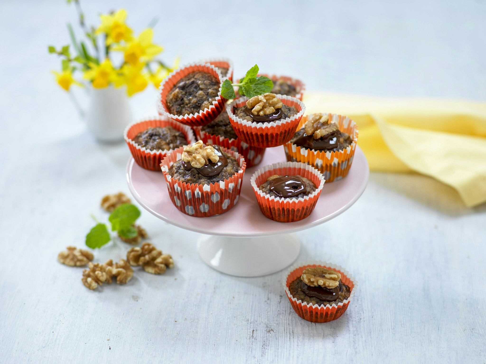 Bananmuffins med choklad och nötter