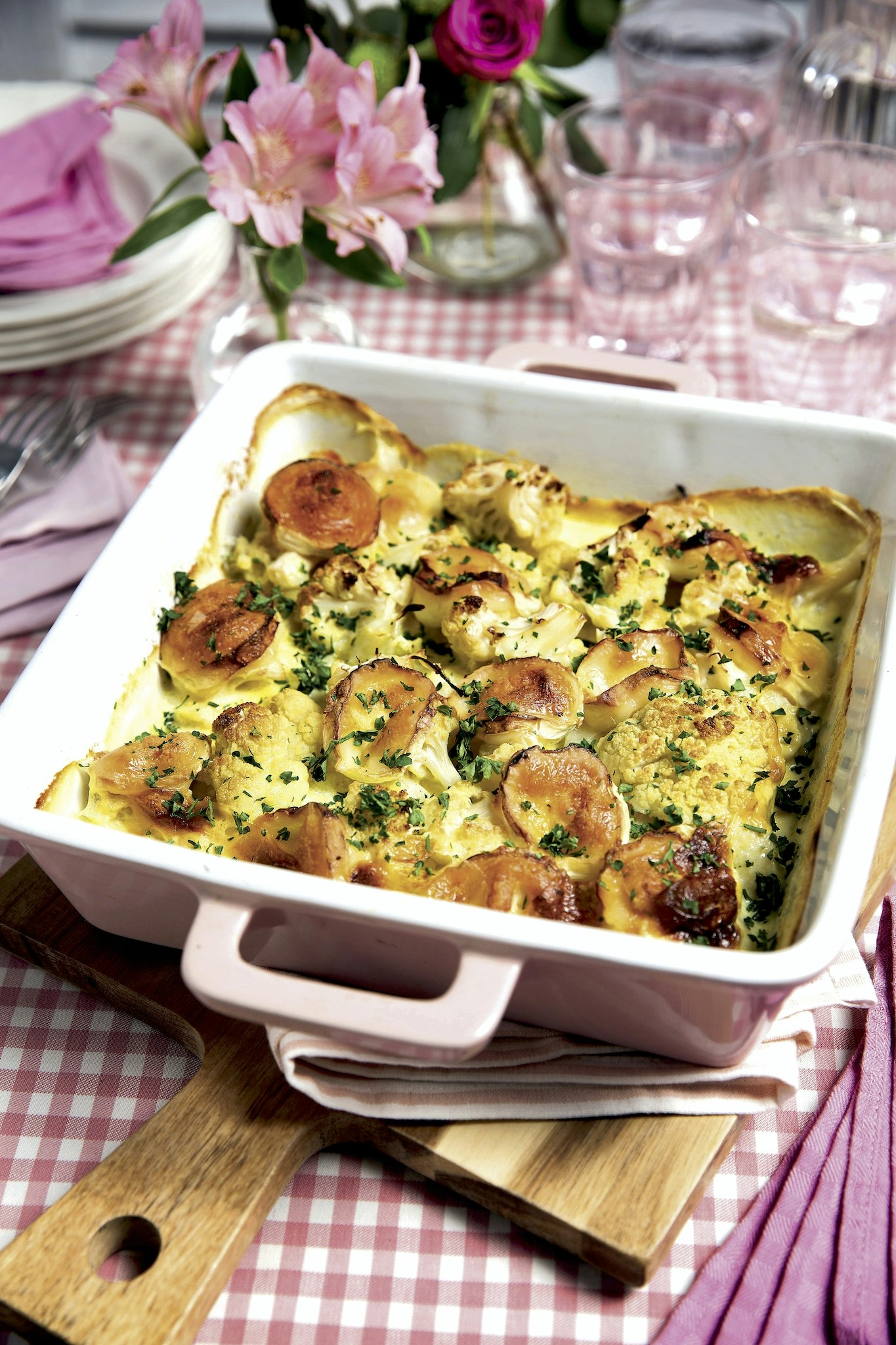 Blomkålsgratäng med chèvre