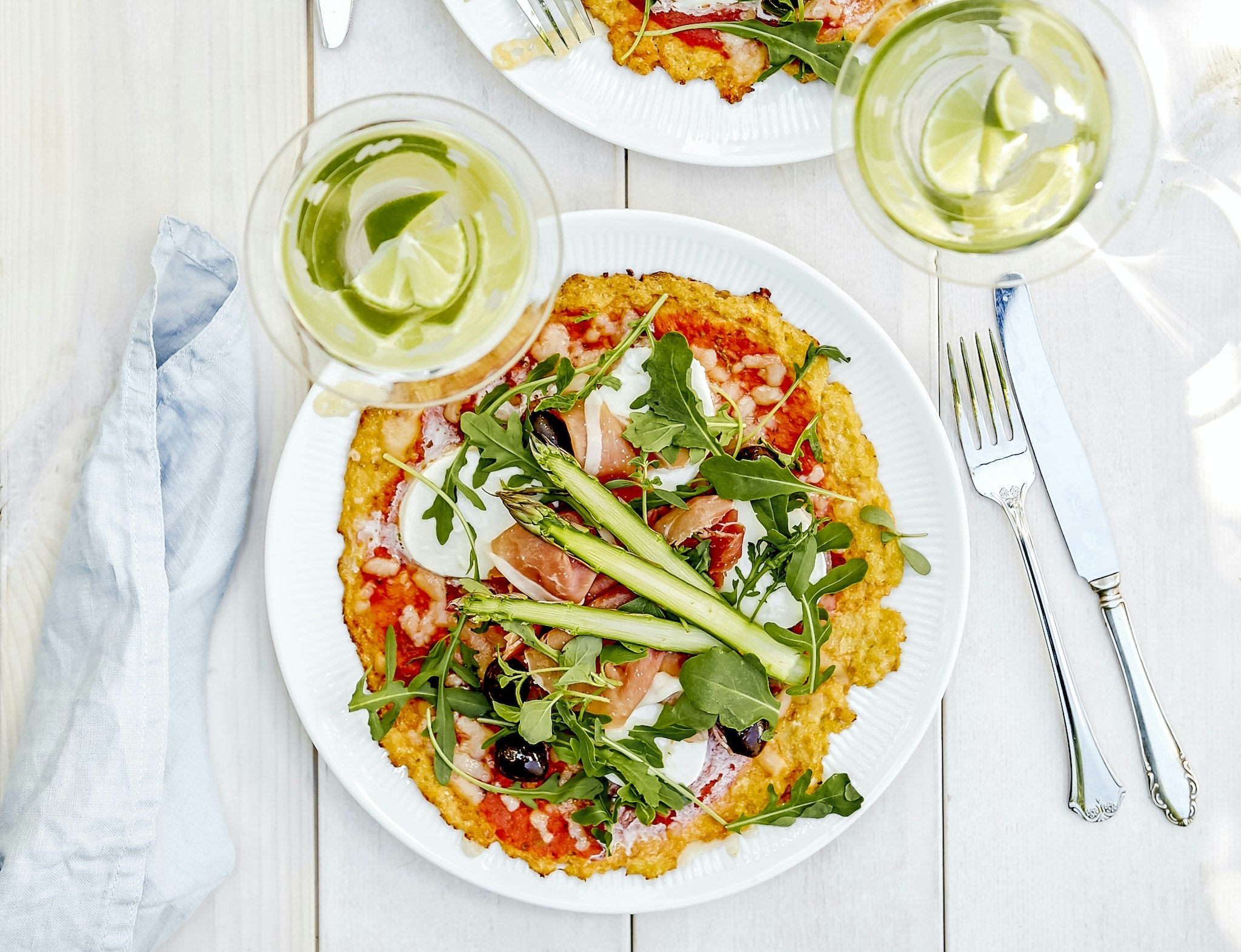 Blomkålspizza med mozzarellaost