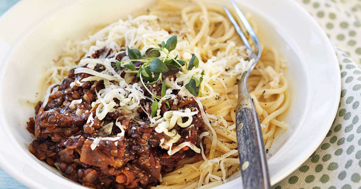 Spagetti bolognese på belugalinser-image