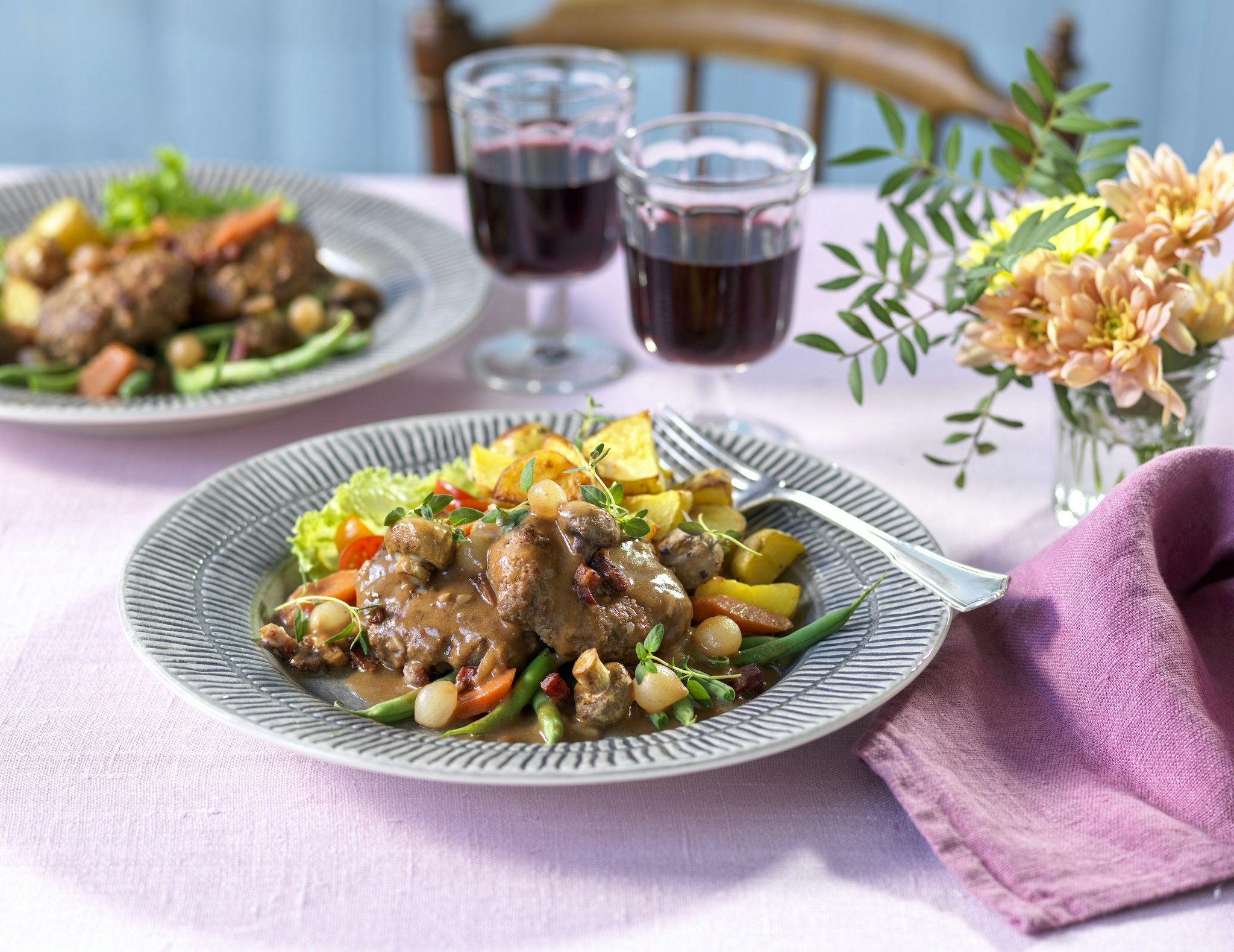 Burgundiska köttfärsbiffar