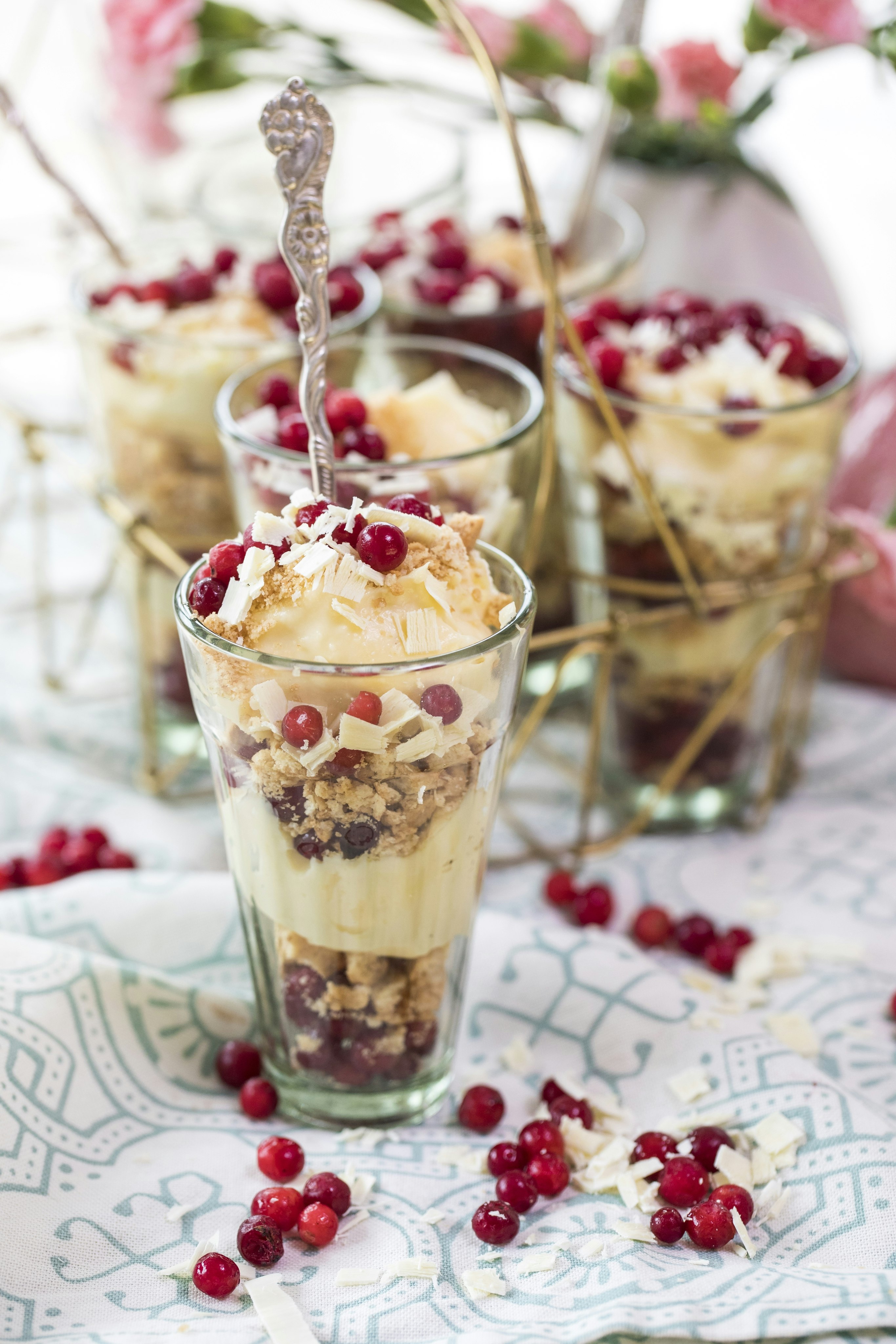 Cheesecake I Glas Med Vit Choklad