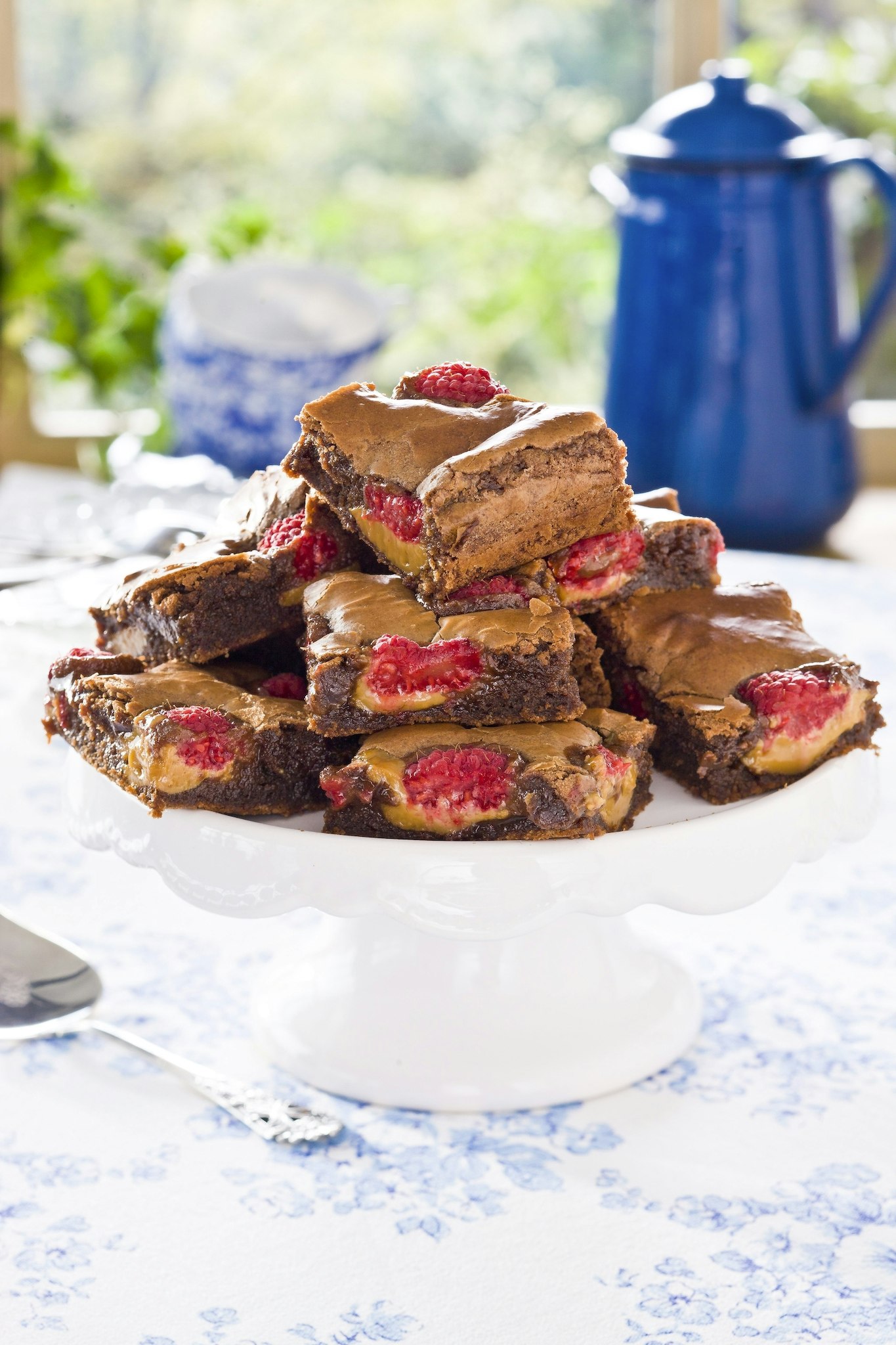 Chokladbrownies med hallonkaramell