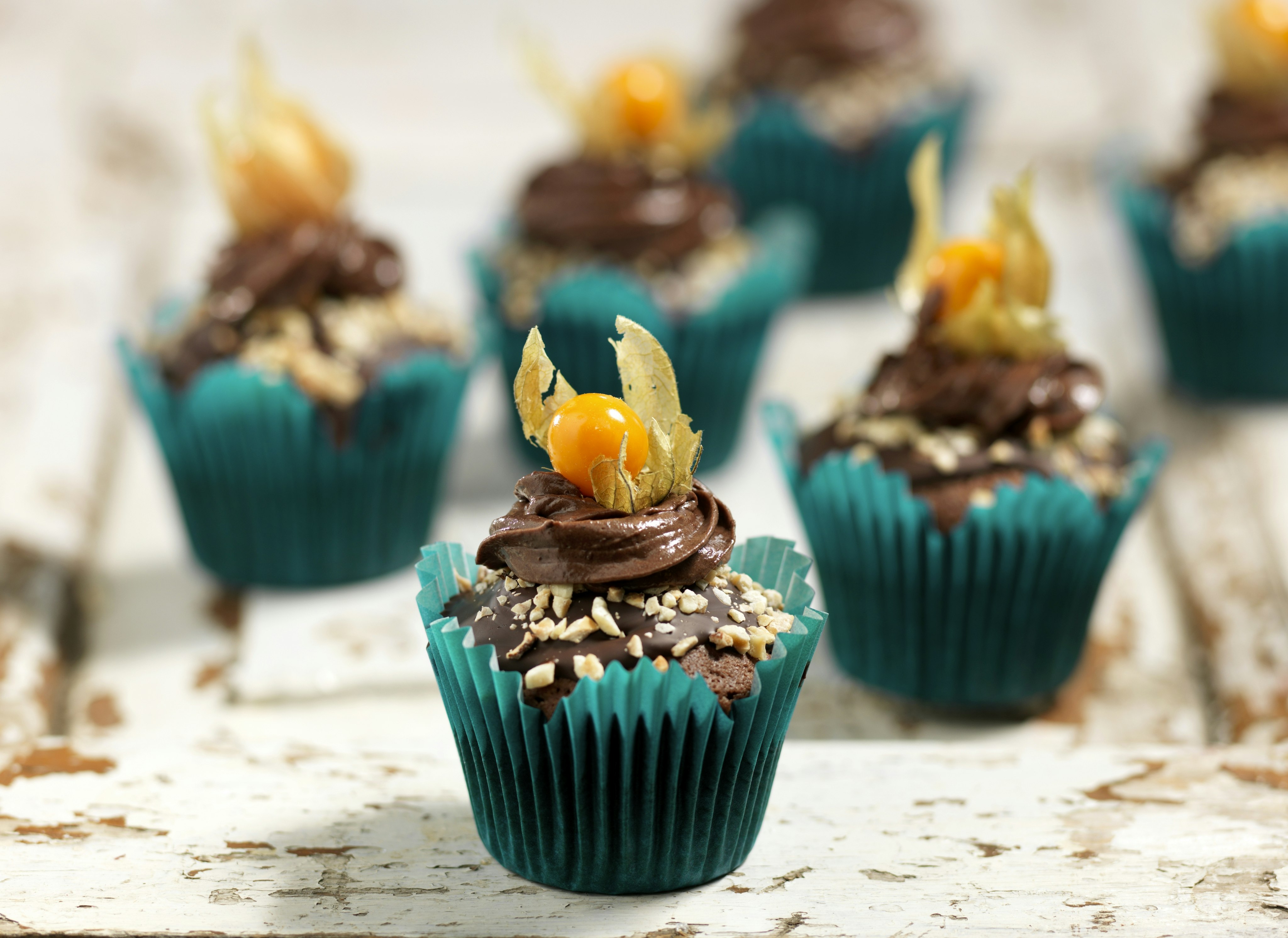 Chokladglaserade muffins med chokladfrosting