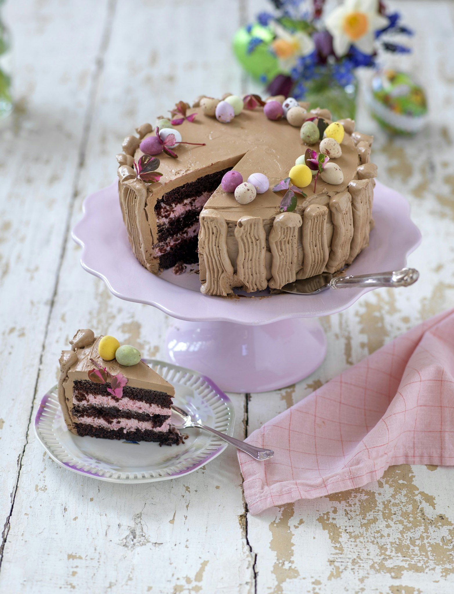 Chokladtårta med hallonmousse