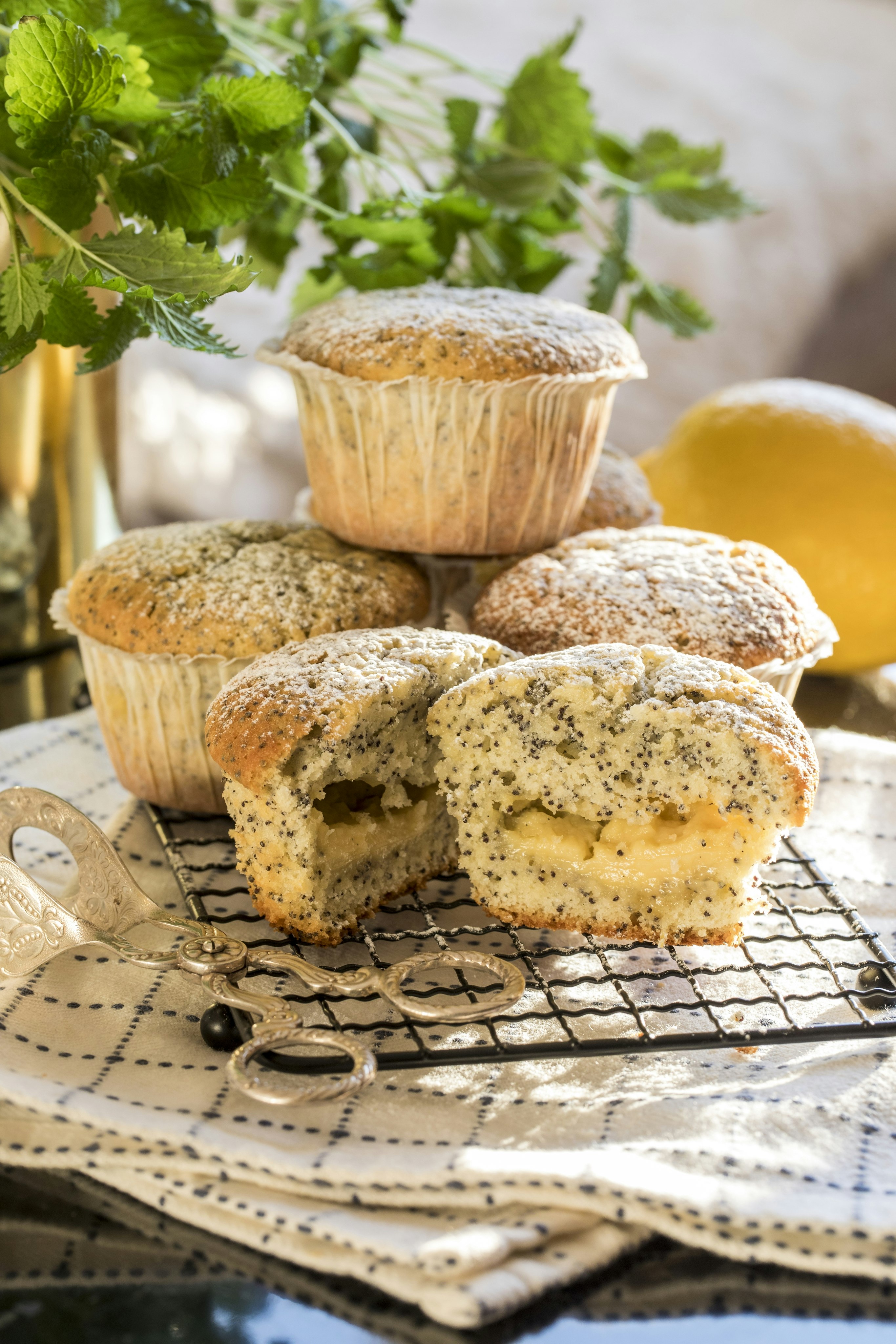 Citron och vallmomuffins med krämig fyllning
