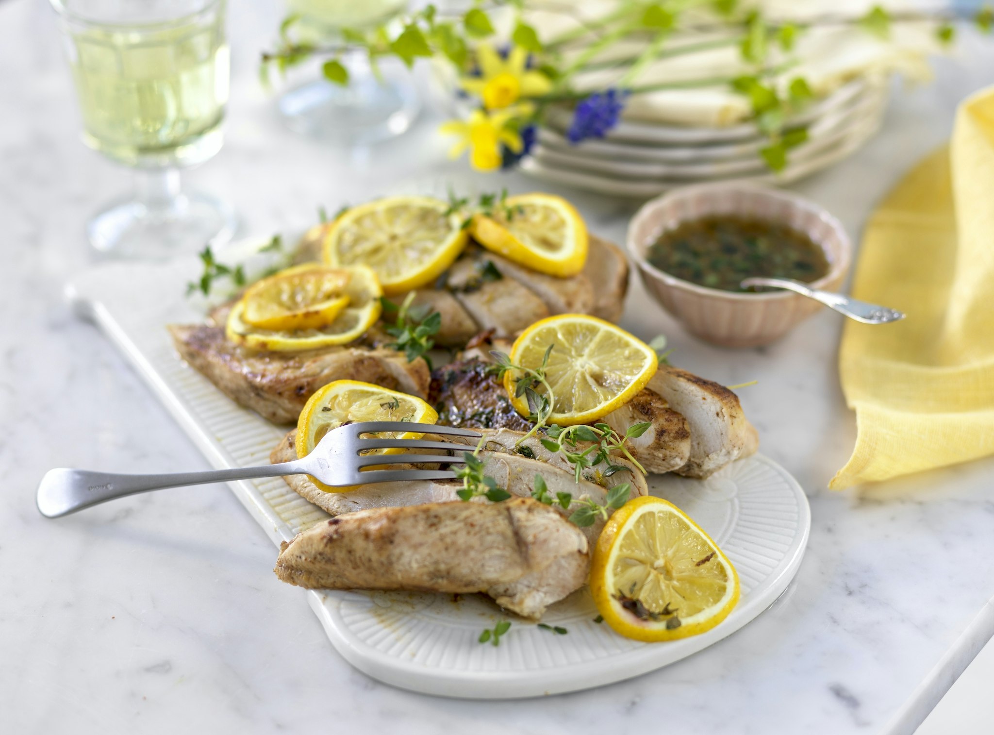 Citronkyckling med syrlig dressing