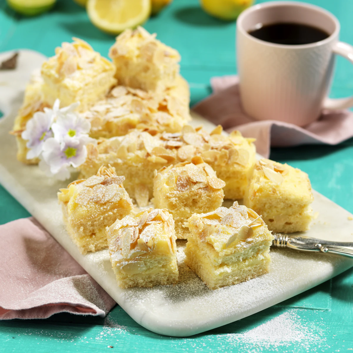 Citronrutor med mandelspån