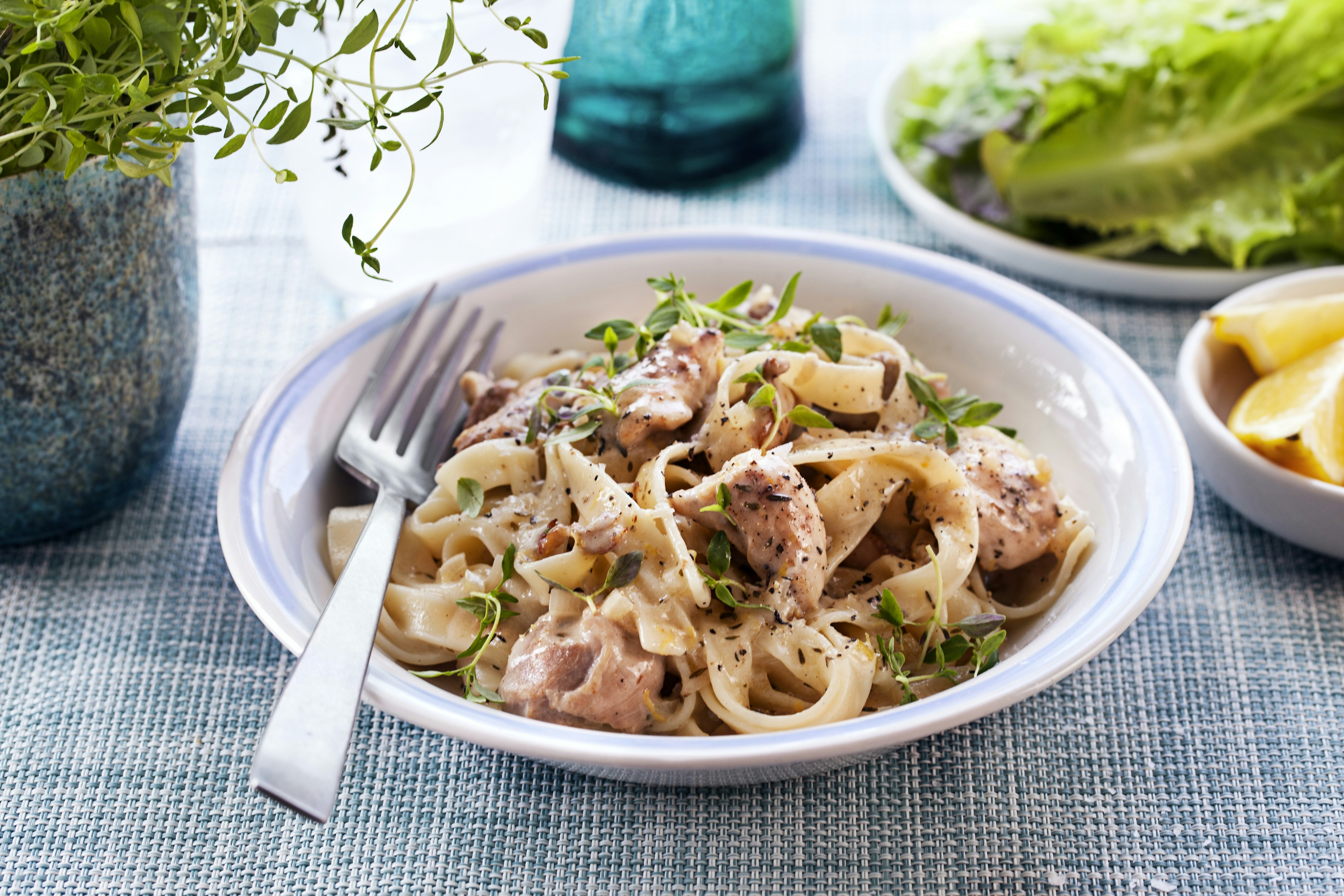 Citrusdoftande kycklingpasta