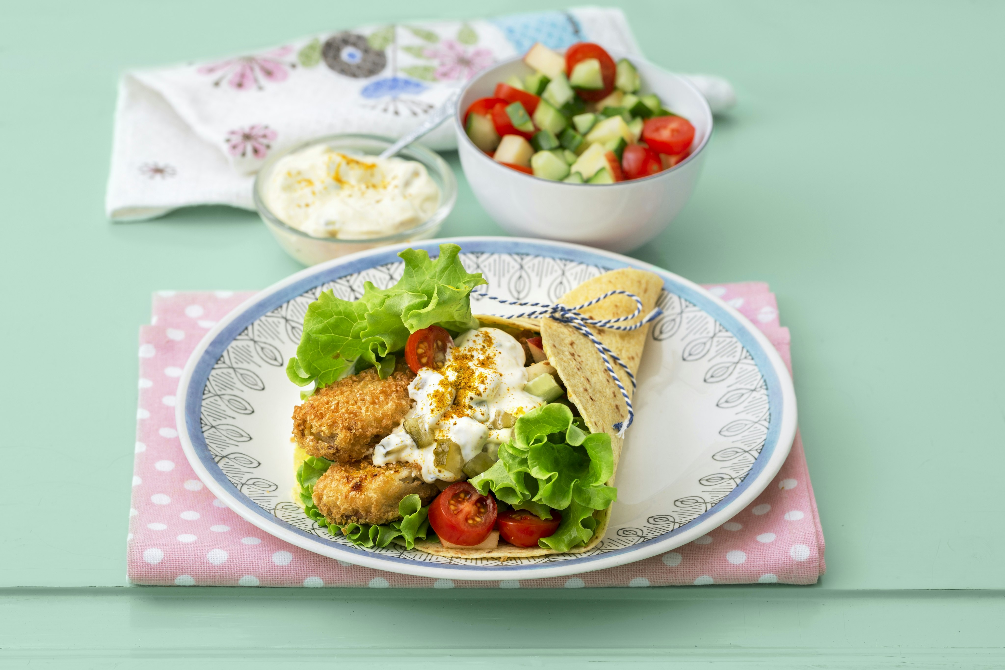 Danska fisktacos med äppelsalsa