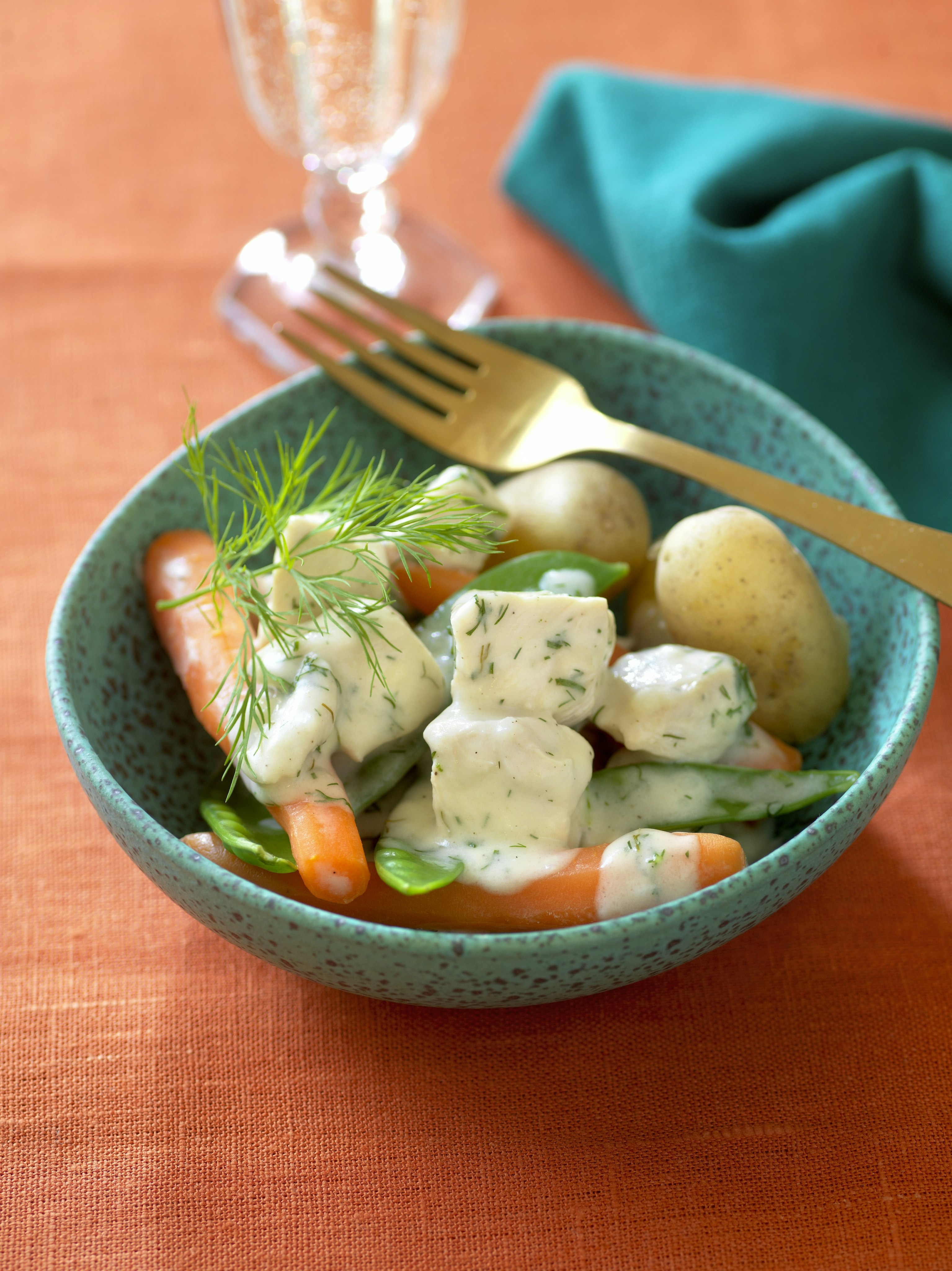 Dillkött på kyckling med potatis