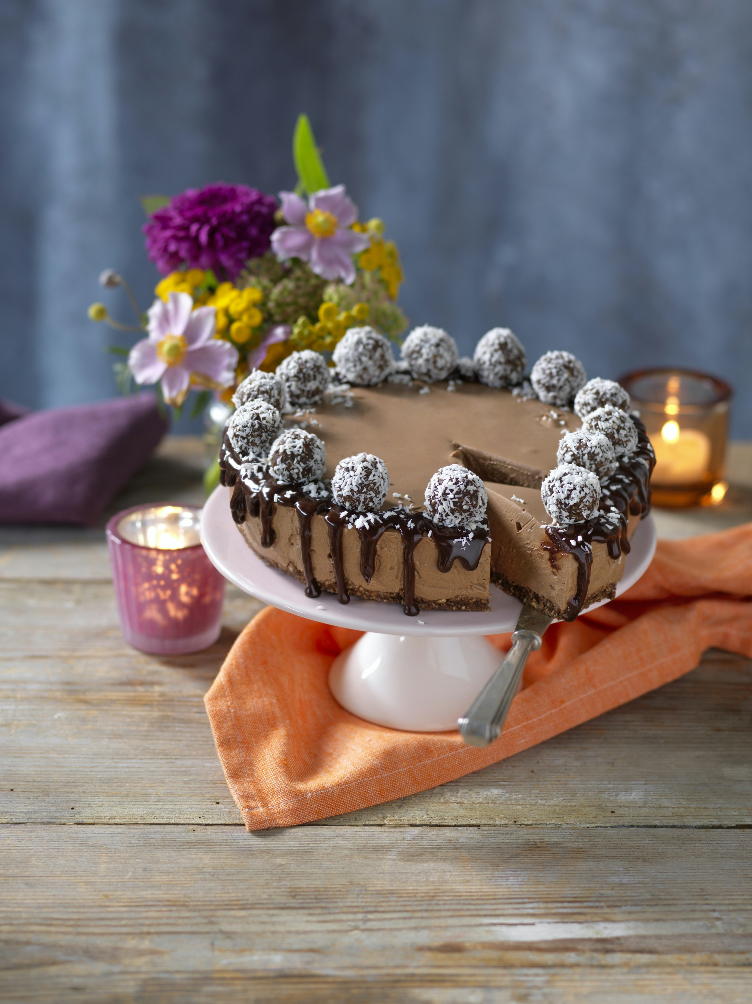 Drömgod chokladbollscheesecake