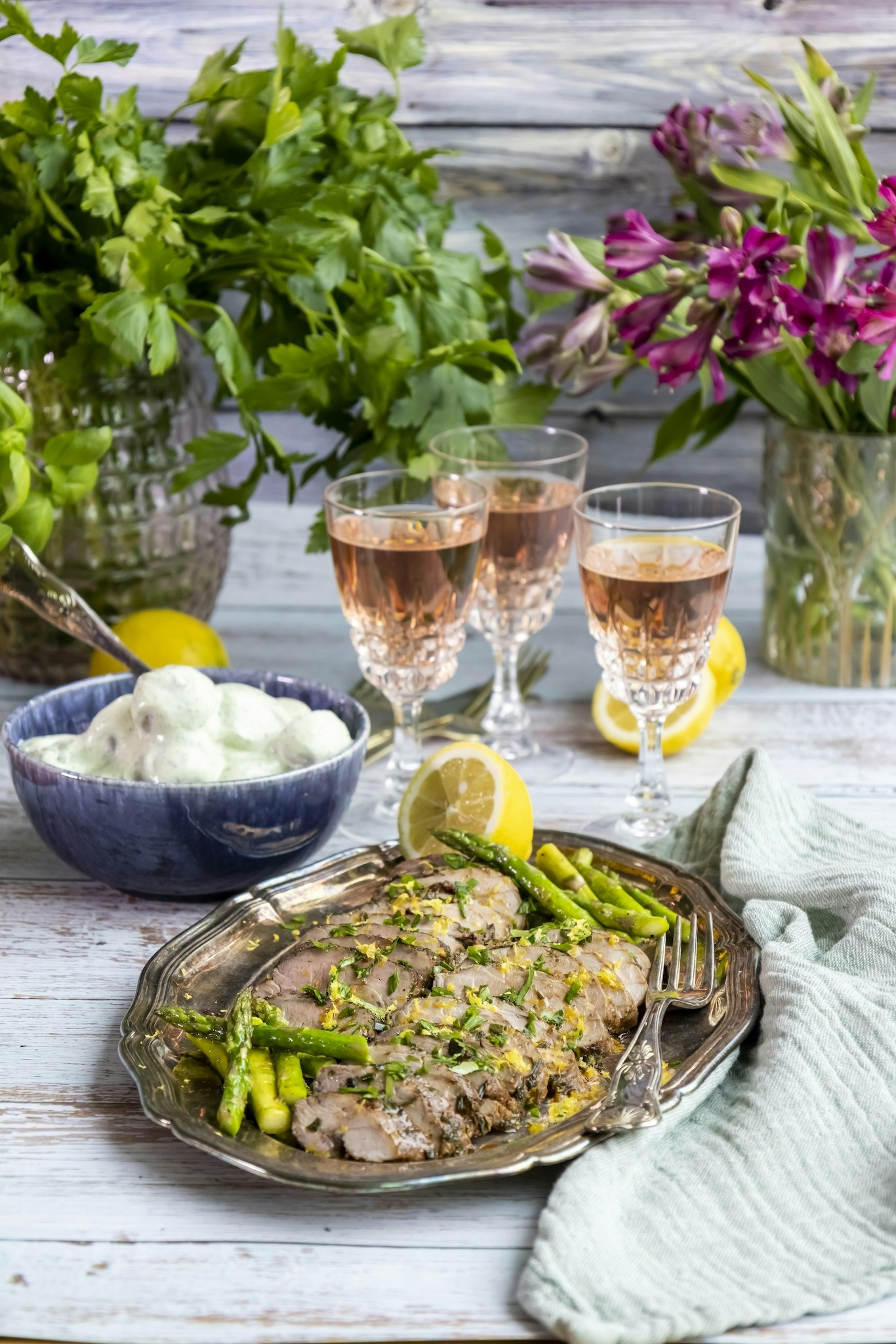 Dubbelmarinerad fläskfilé med potatissallad