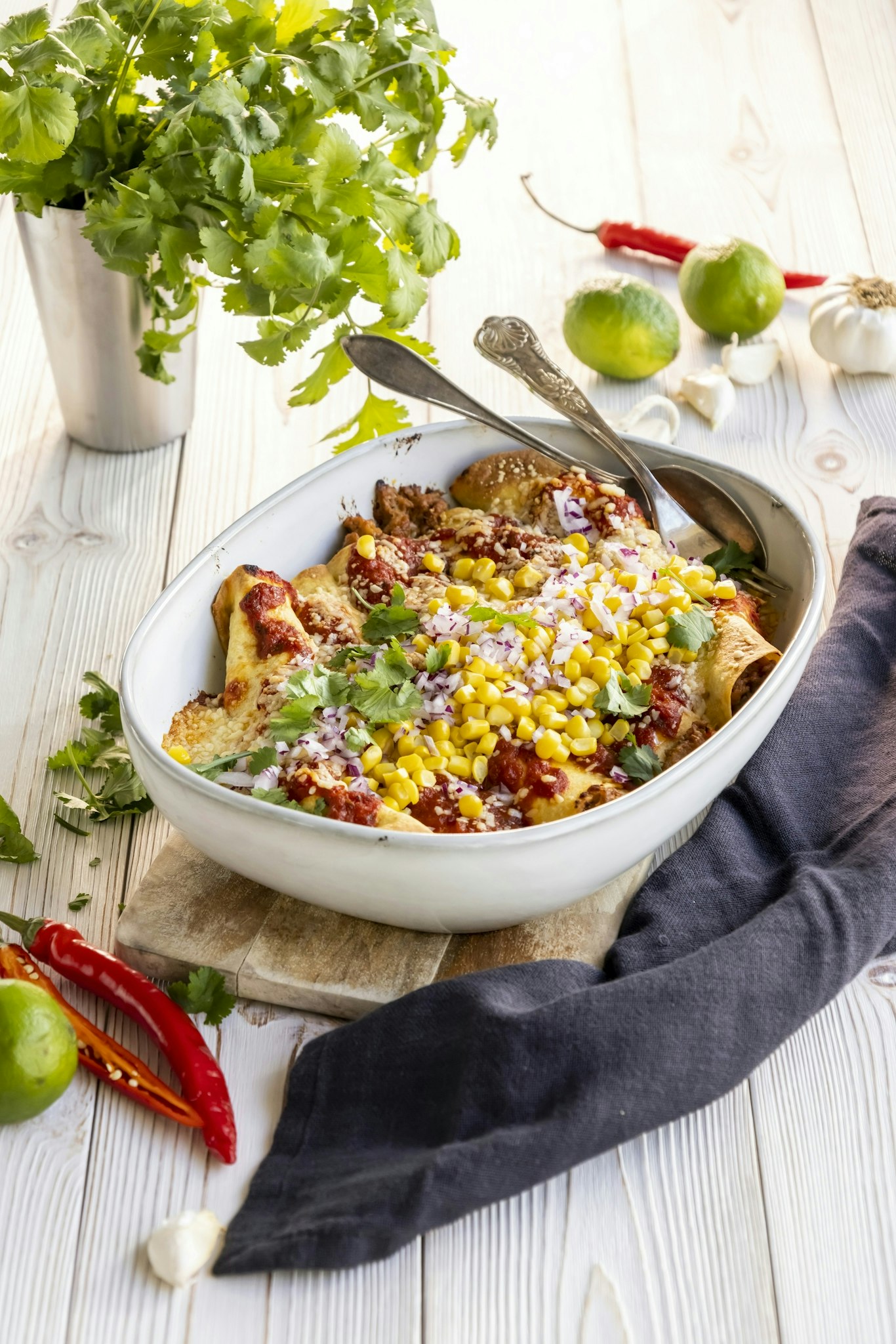 Enkla enchiladas med köttfärs