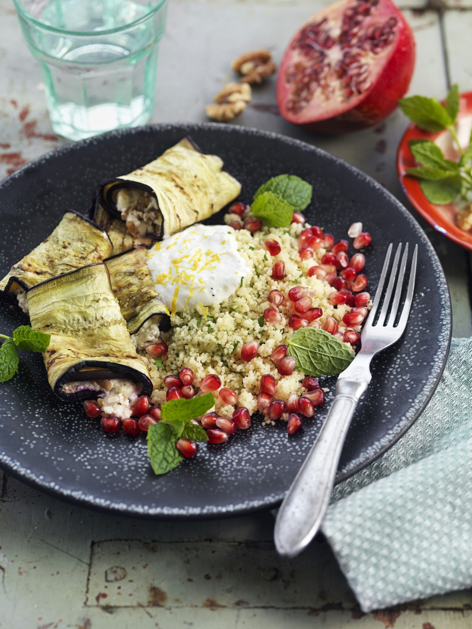 Fetaostfyllda auberginerullar