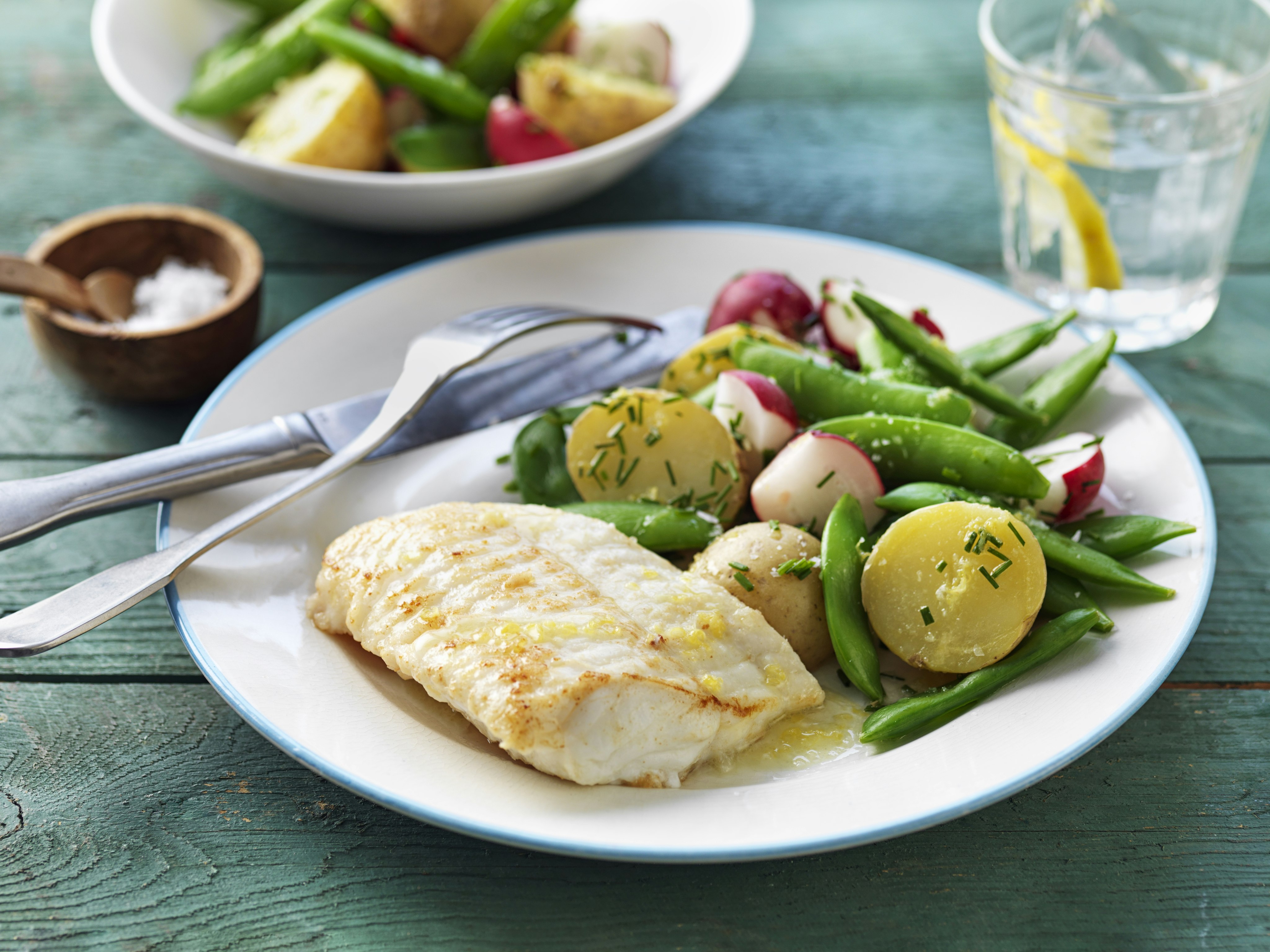 Fisk med primörer, citron och wasabi