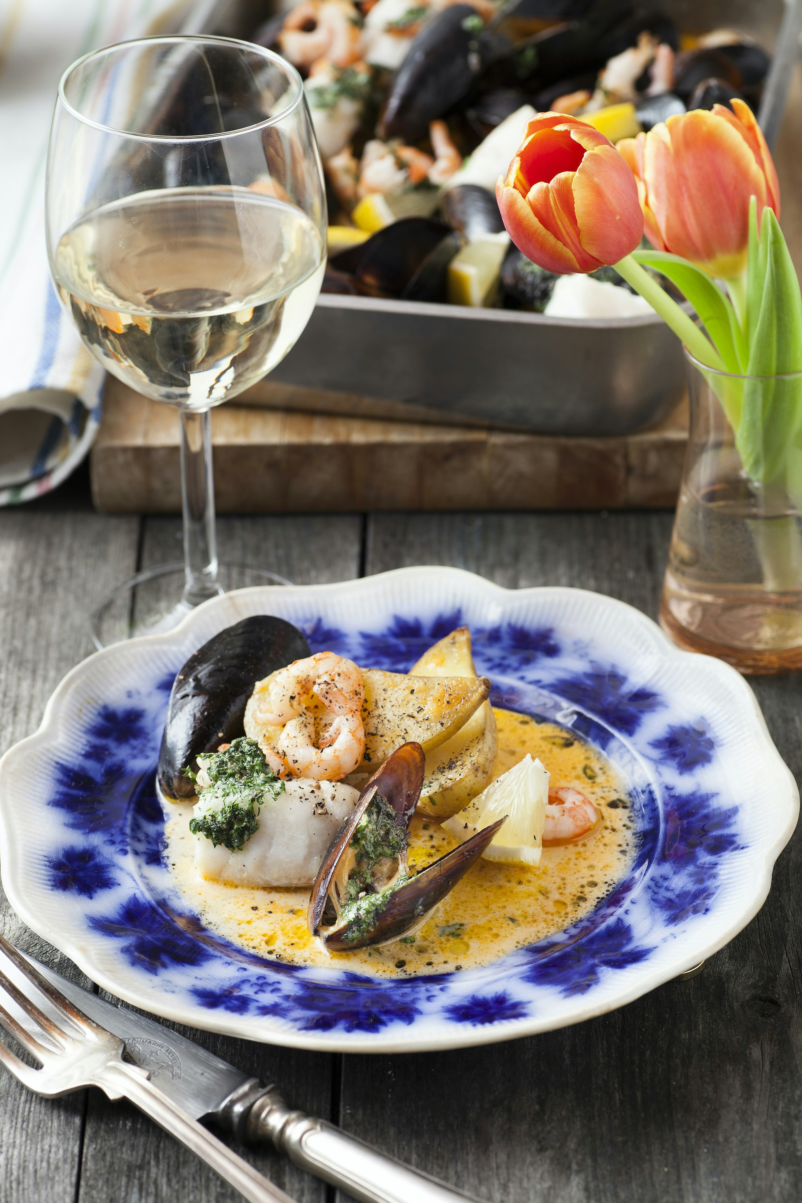 Fisk- och skaldjursgratäng