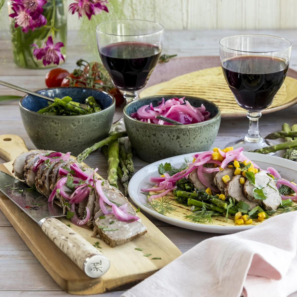 Fläskfilétacos med picklad rödlök