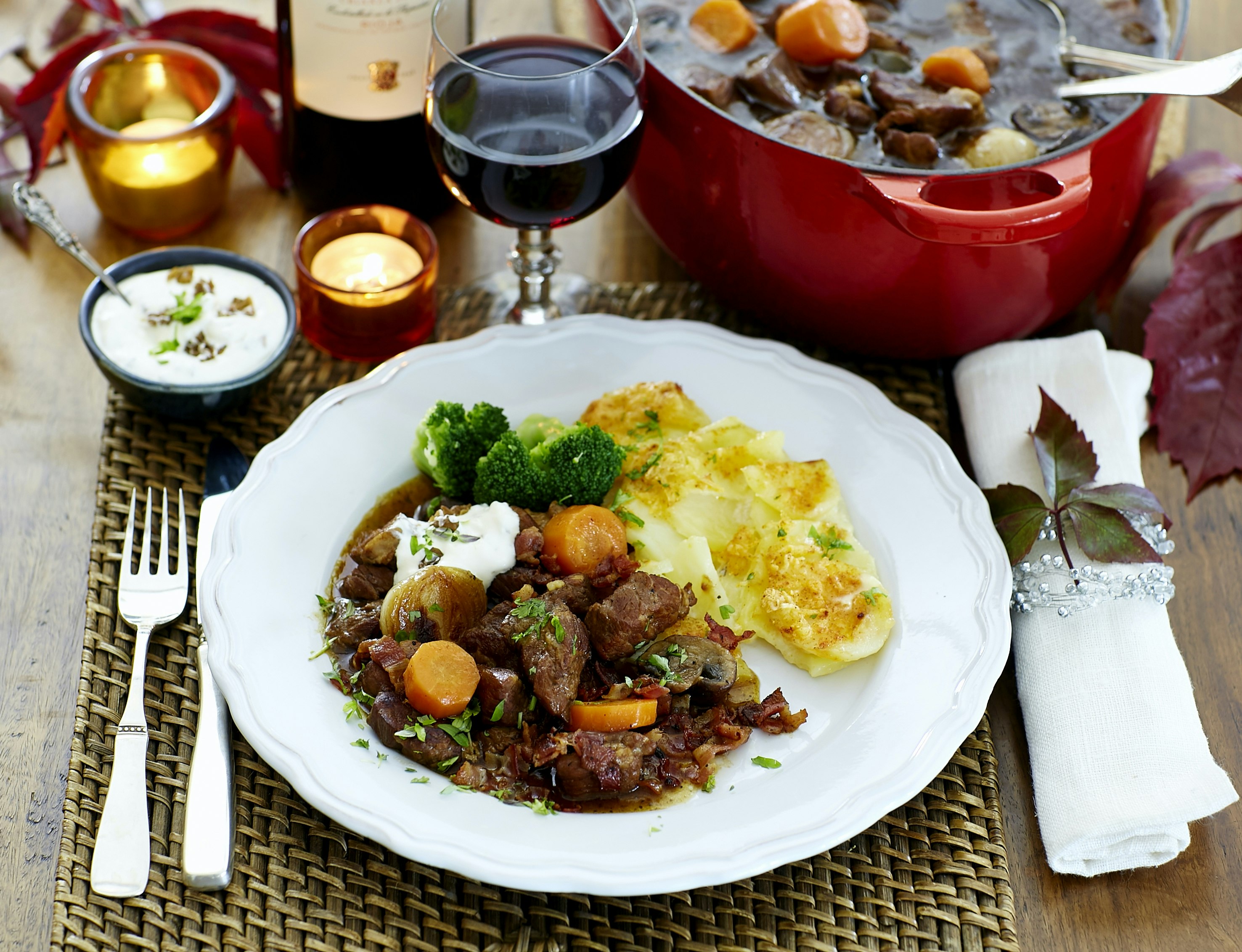 Fransk bourguignon med karré