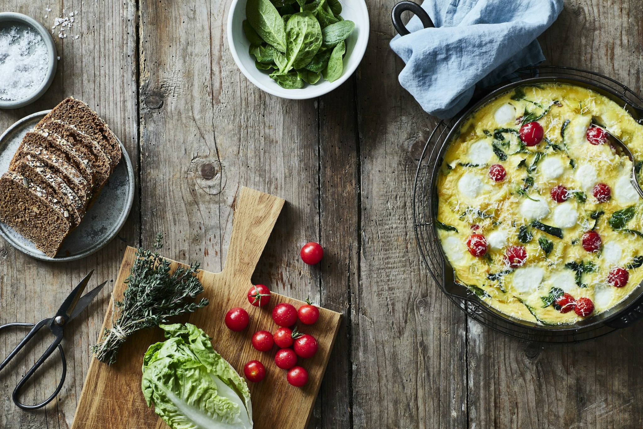 Frittata med squash och spenat