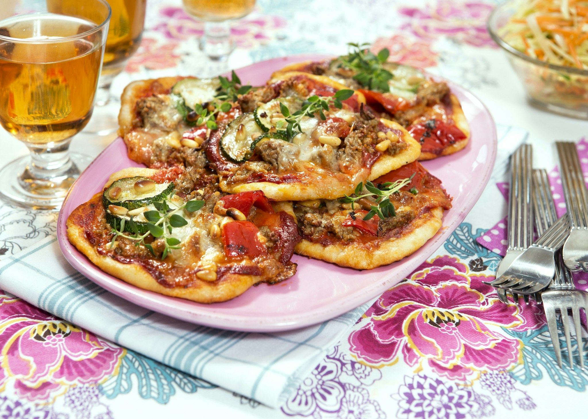 Glutenfri pizza med lammfärs och squash