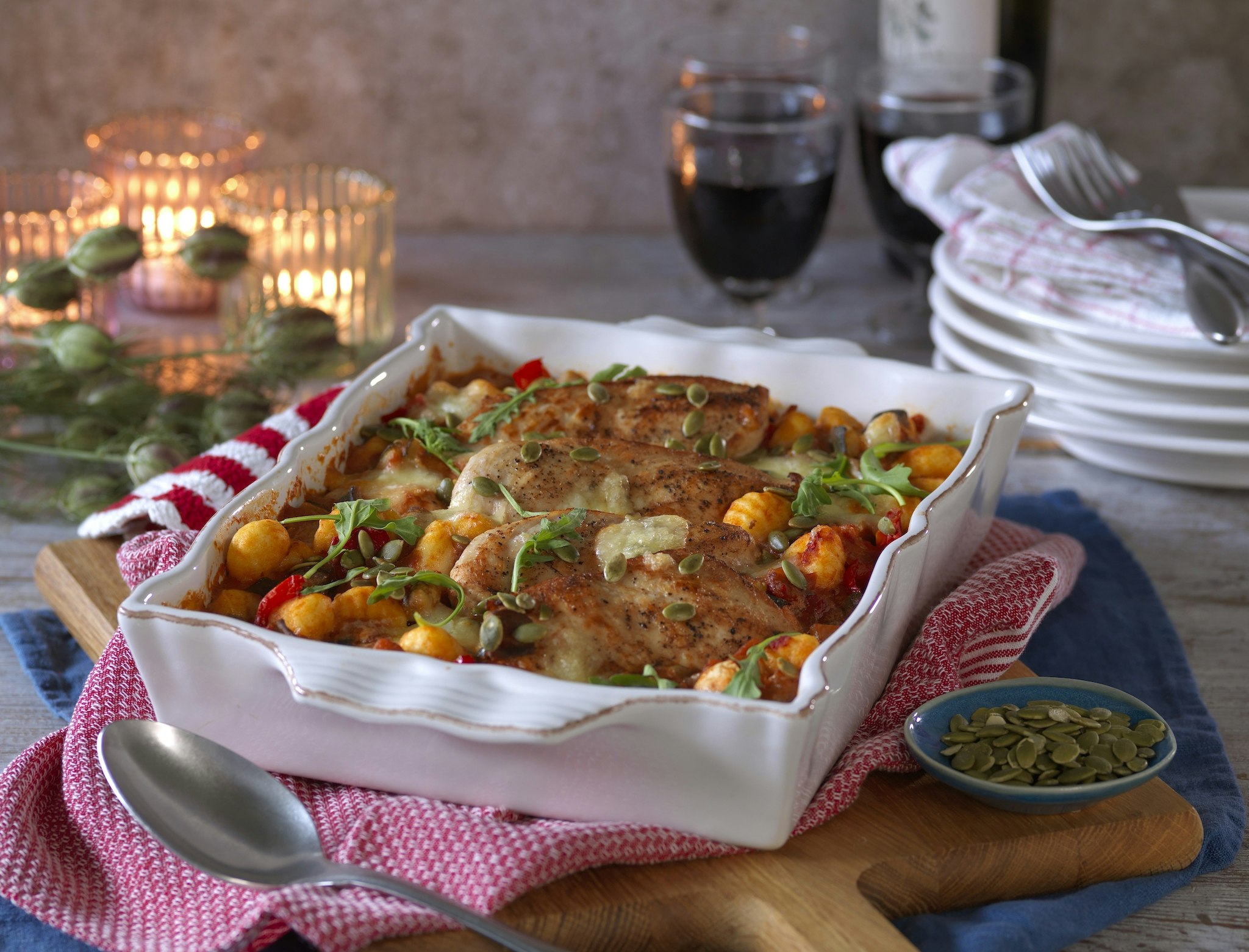 Gnocchigratäng med kyckling och ratatouille