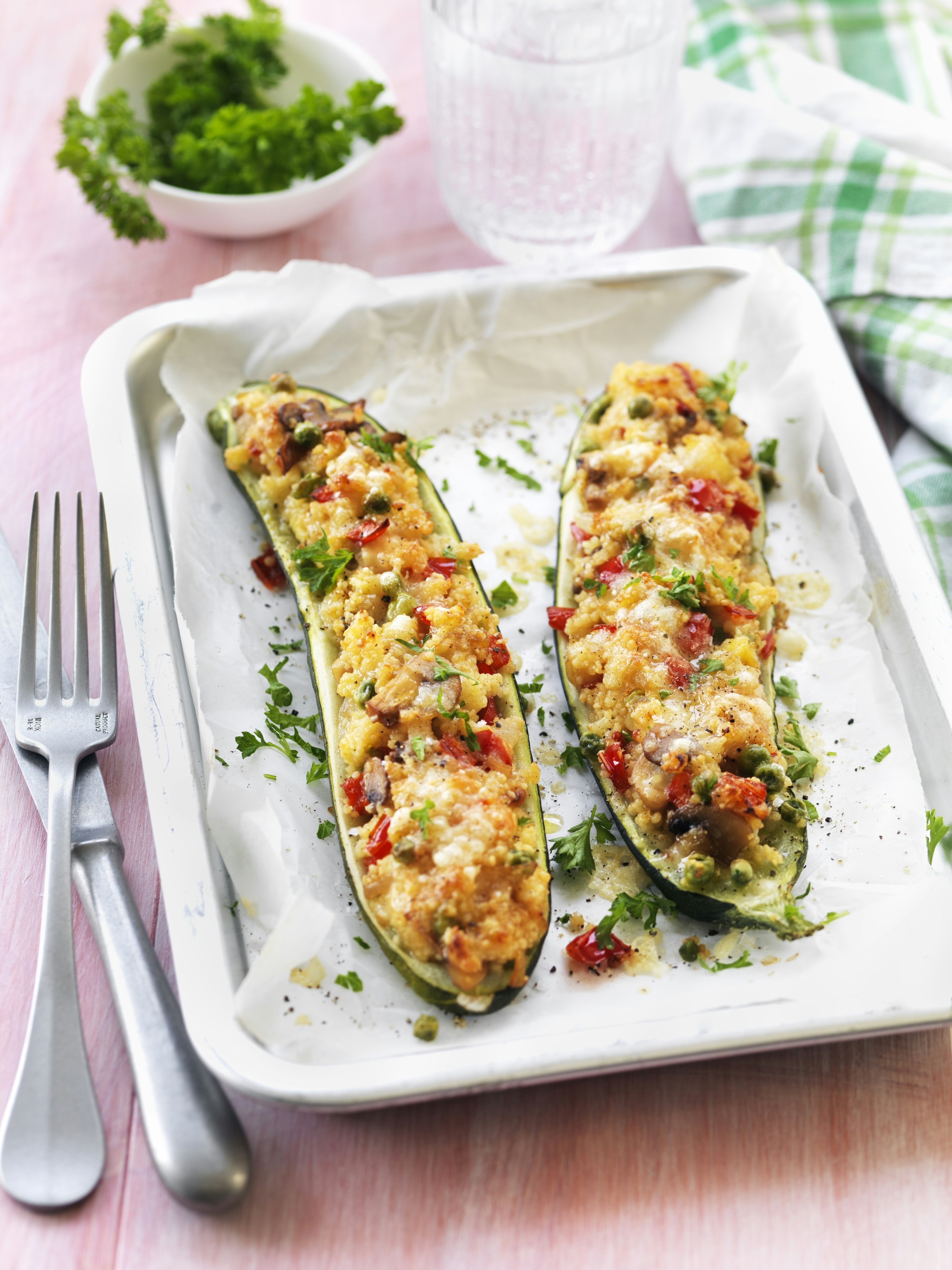 Gratinerad squash med couscous