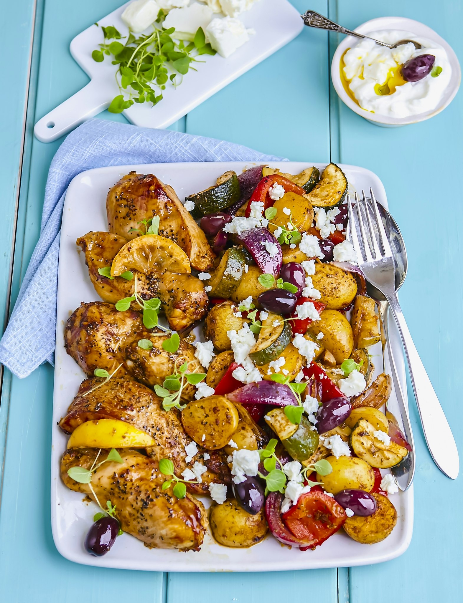 Grekisk kyckling med fetaostsås