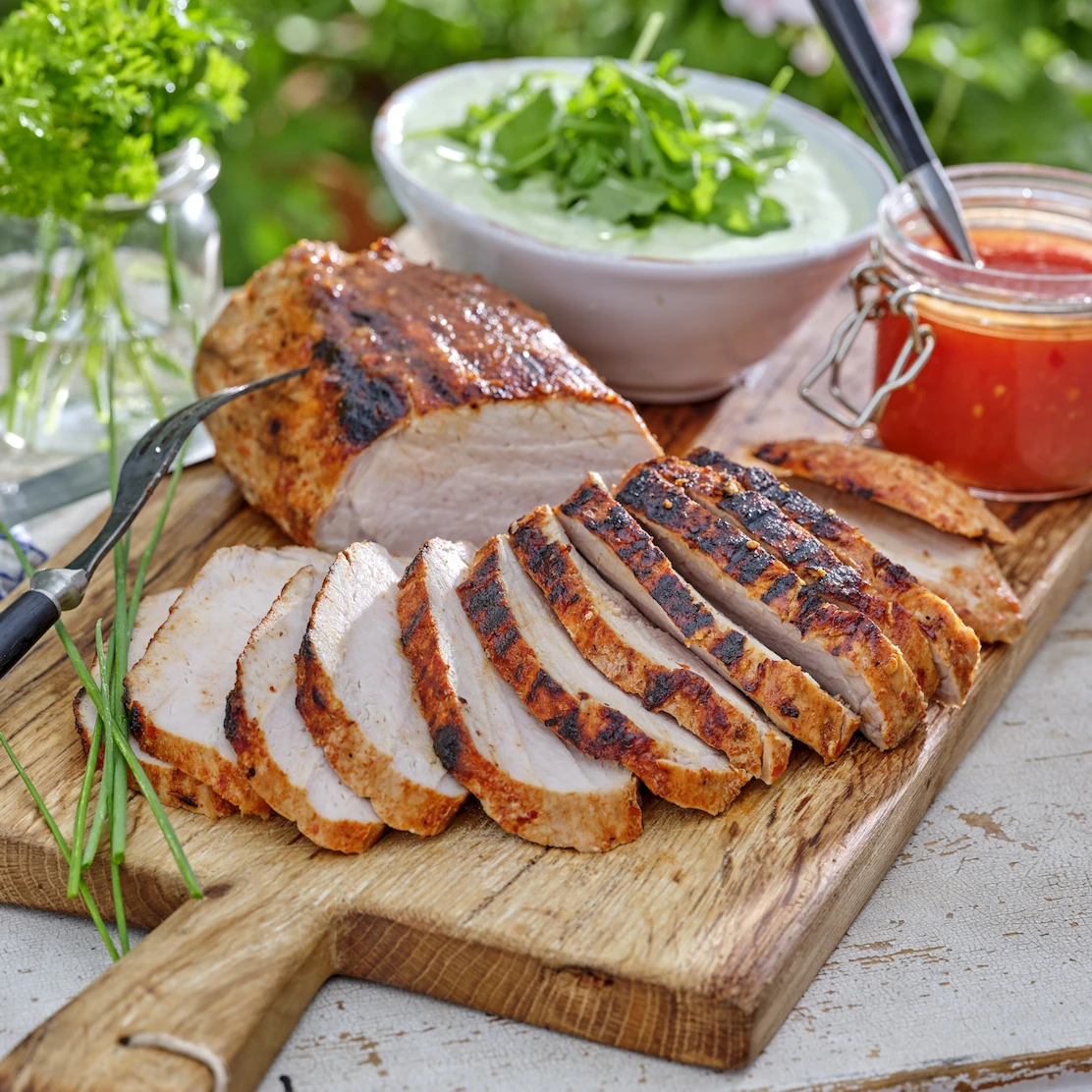 Grillad fläskytterfilé med BBQ-sås