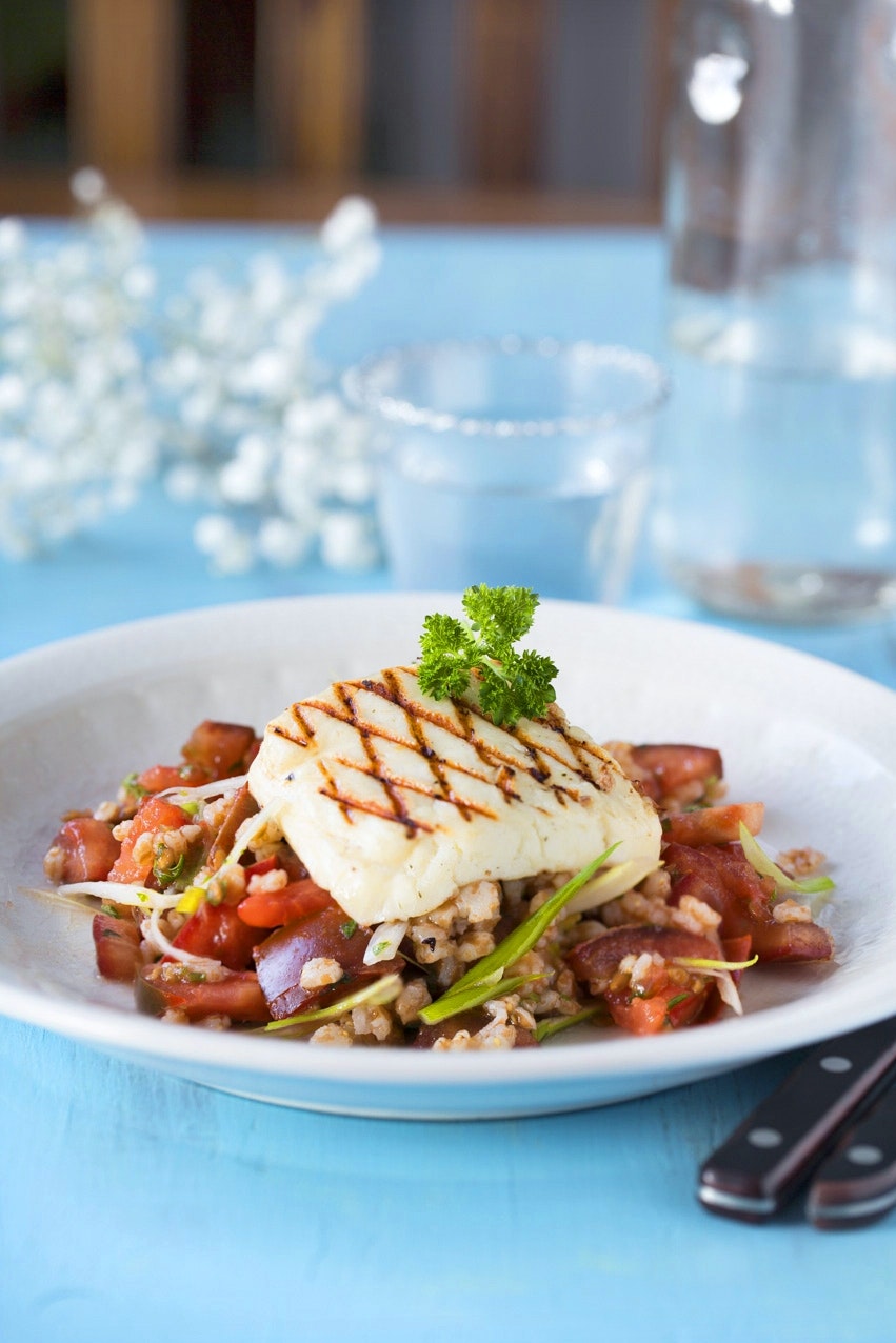 Grillad halloumi med tolmatsalsa