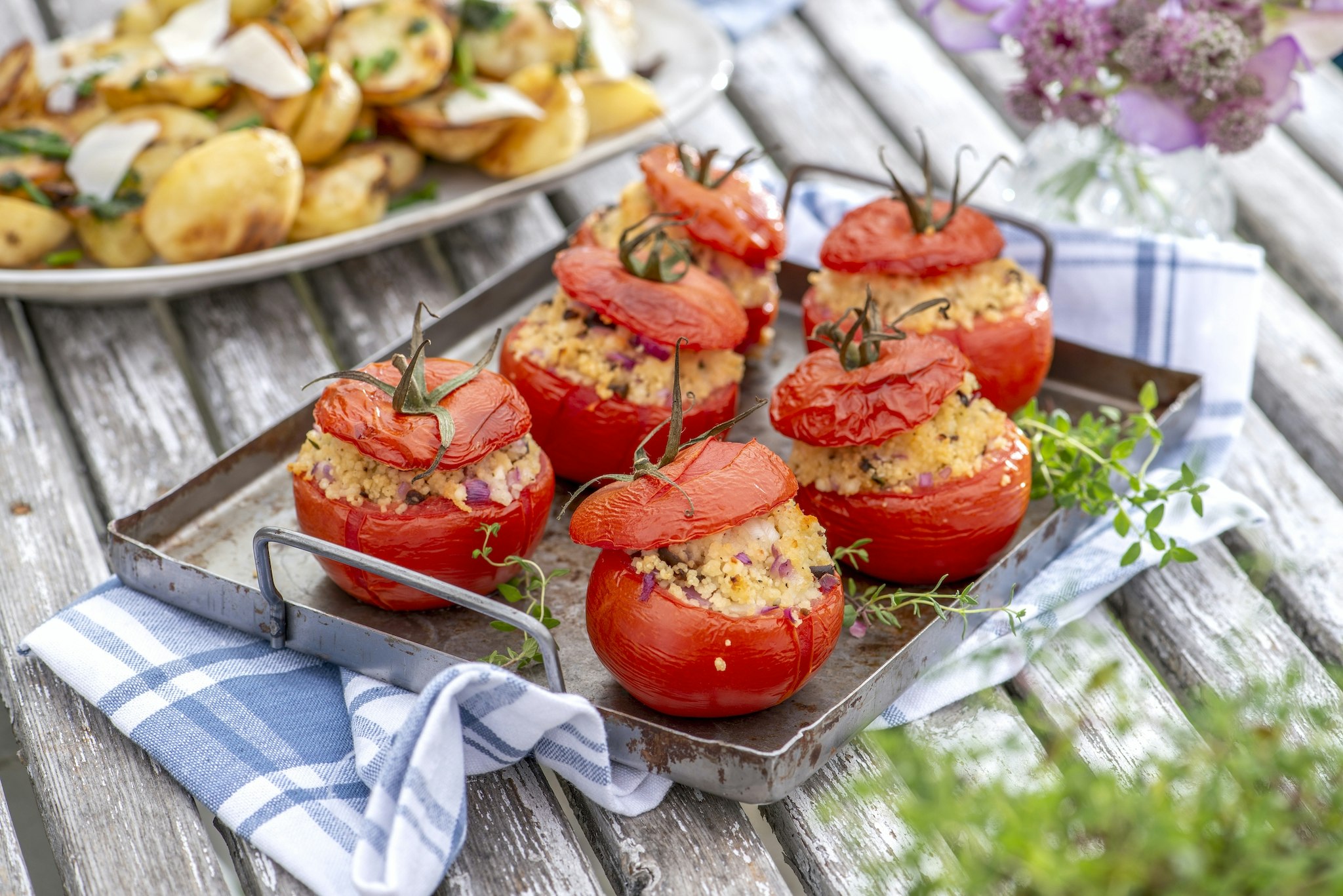 Grillade fyllda tomater