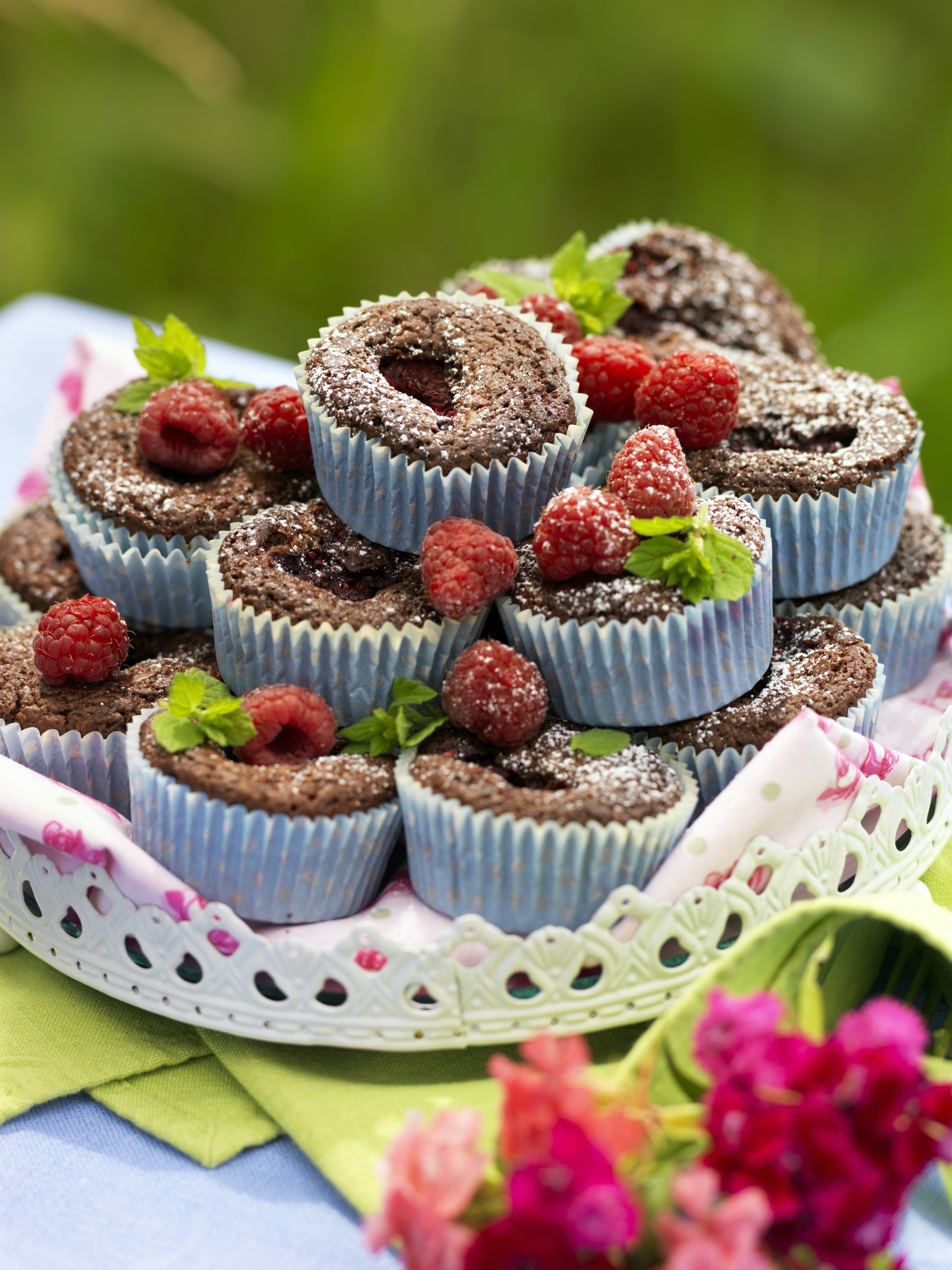 Chokladmuffins med hallon