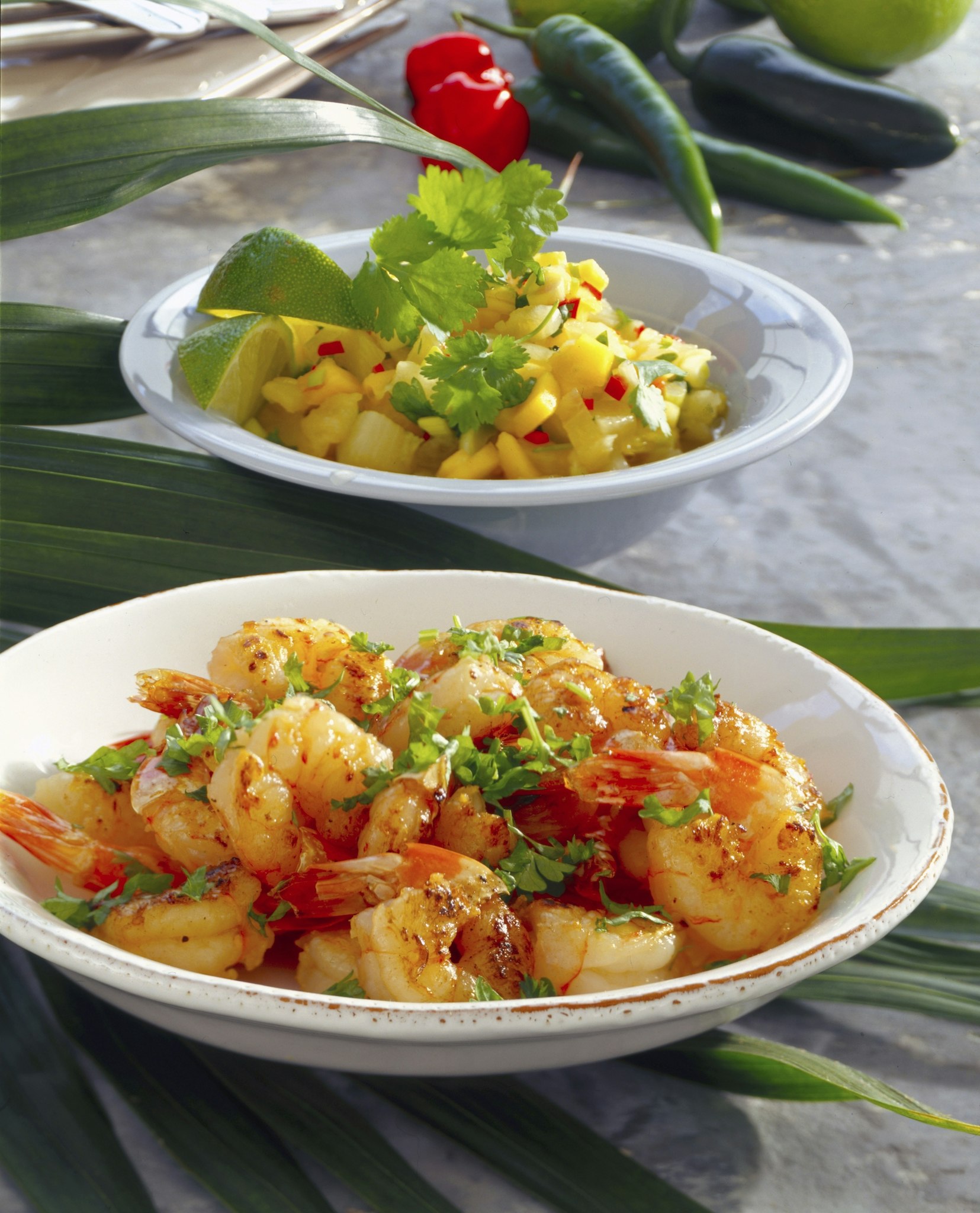 Heta räkor med vitlök, chili och persilja