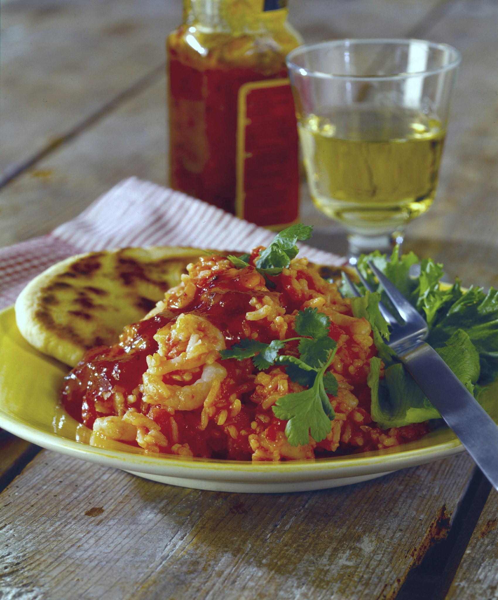 Hett räk- och tomatris