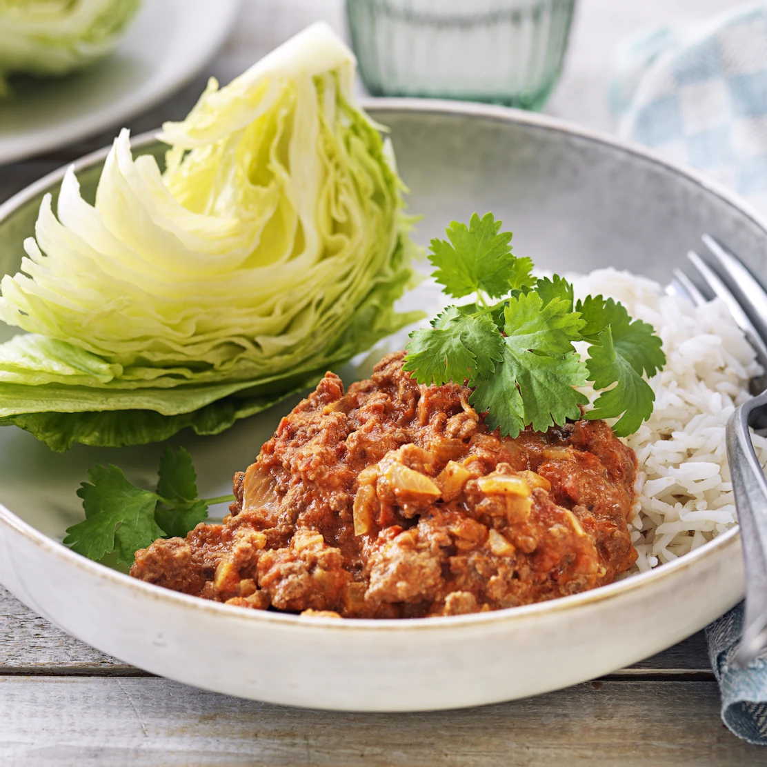 Indisk köttfärsgryta med ris