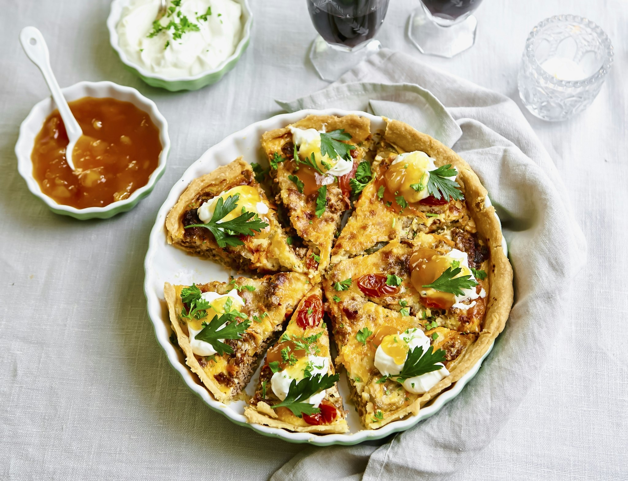 Indisk köttfärspaj med mango chutney