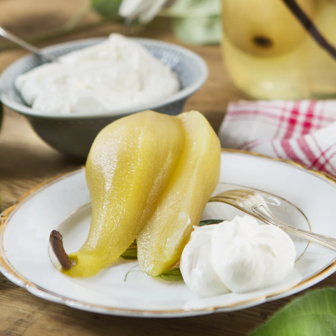 Inkokta päron med limoncello