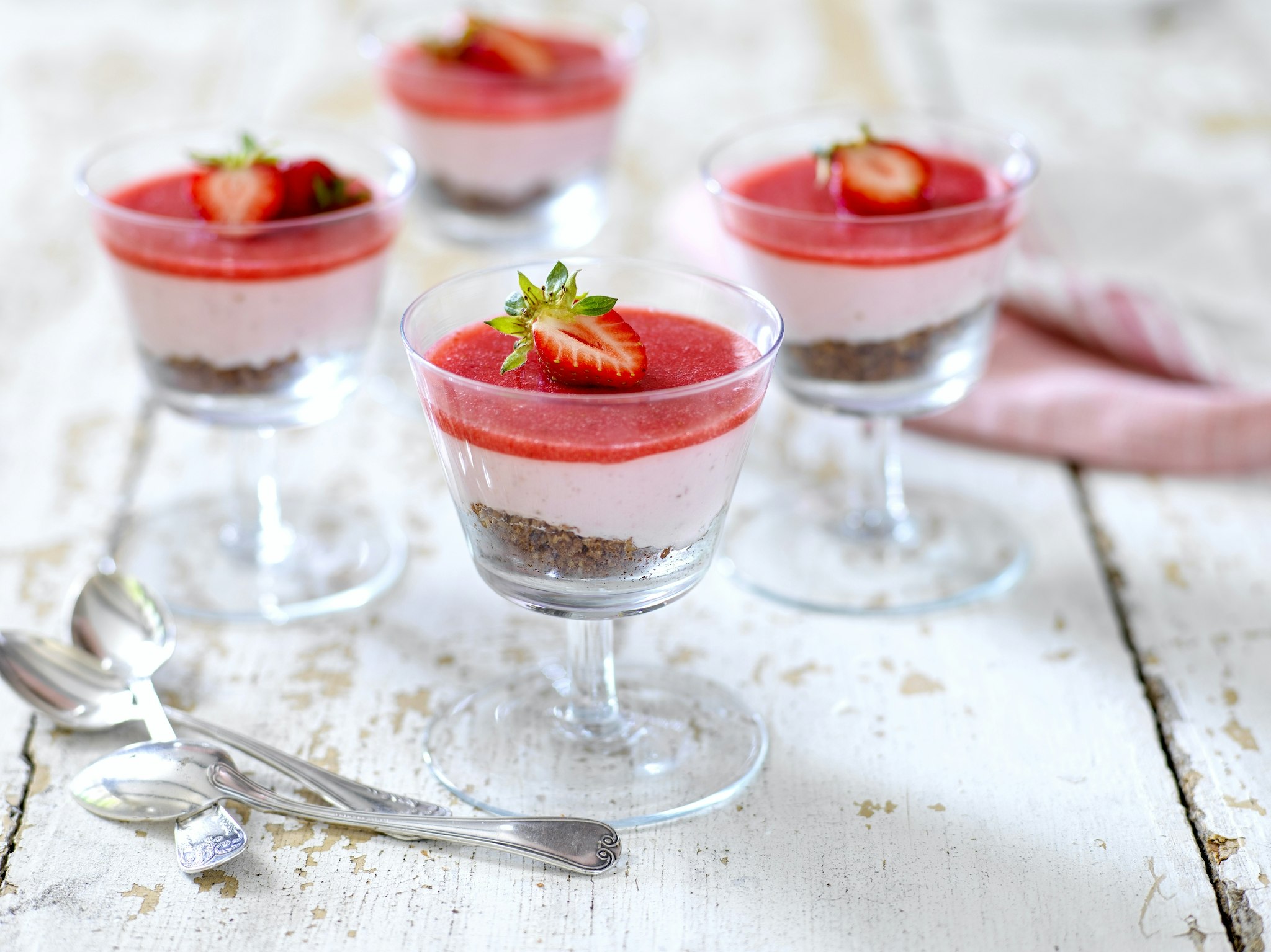 Jordgubbscheesecake i glas