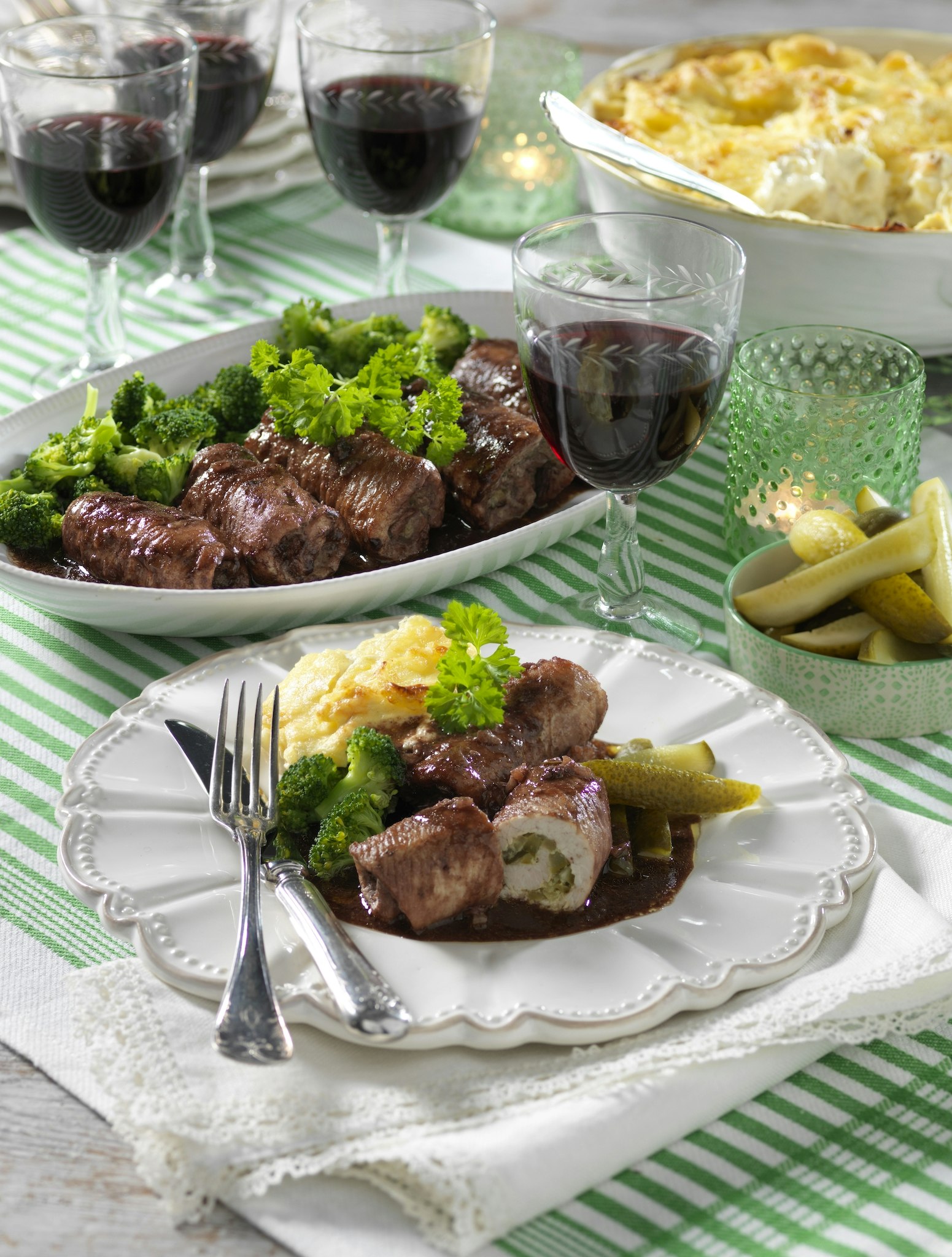 Kalkonrullader med potatisgratäng