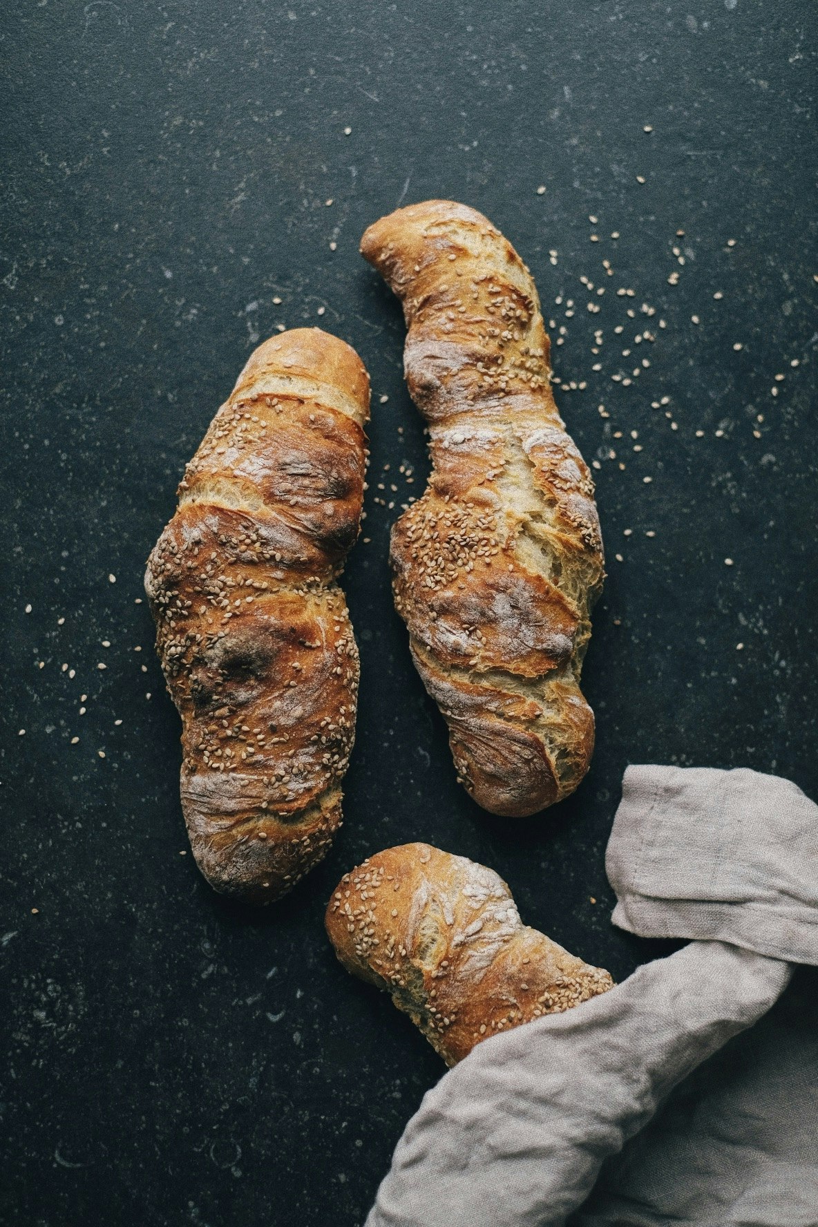 Kalljästa vridna baguetter