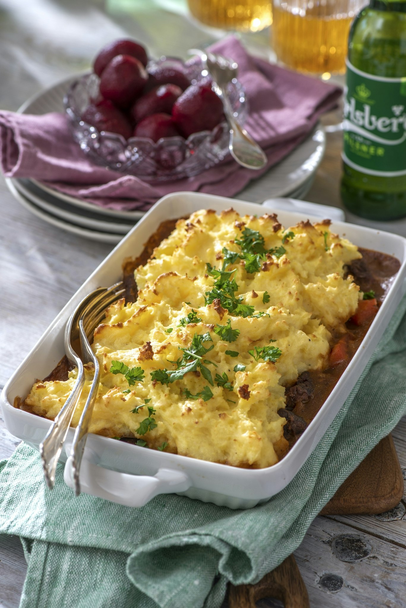 Gratinerad kalops och potatismos