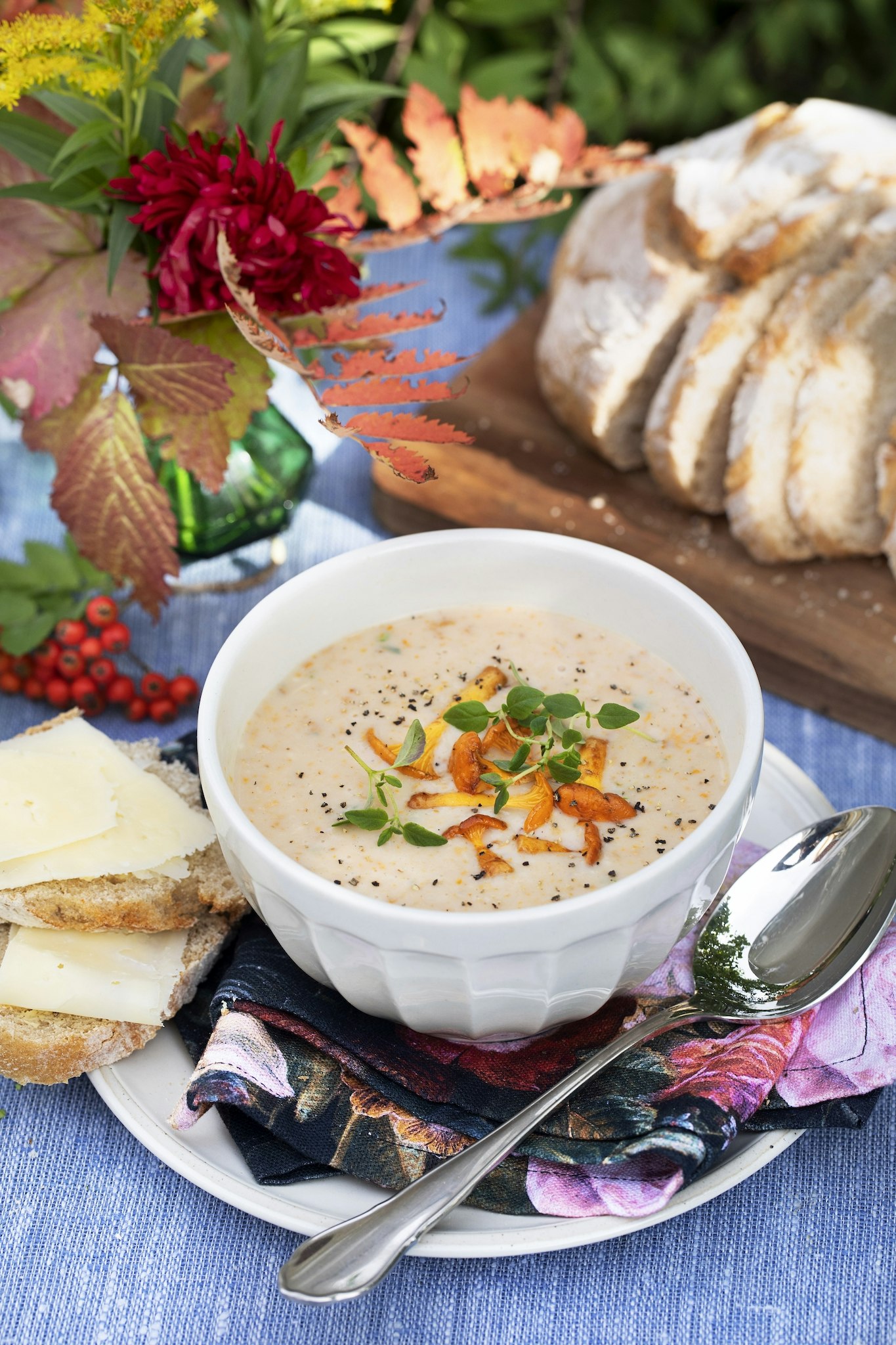 Kantarellsoppa med timjan