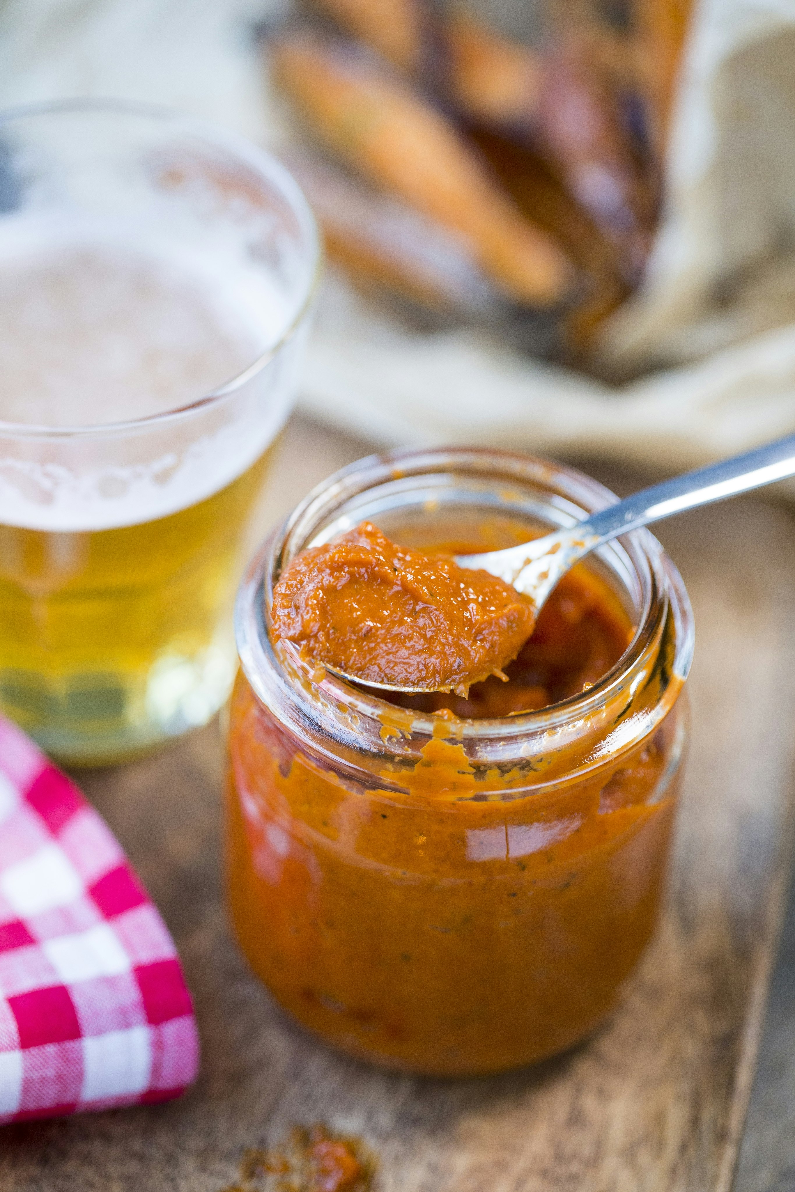 Ketchup på paprika och soltorkade tomater