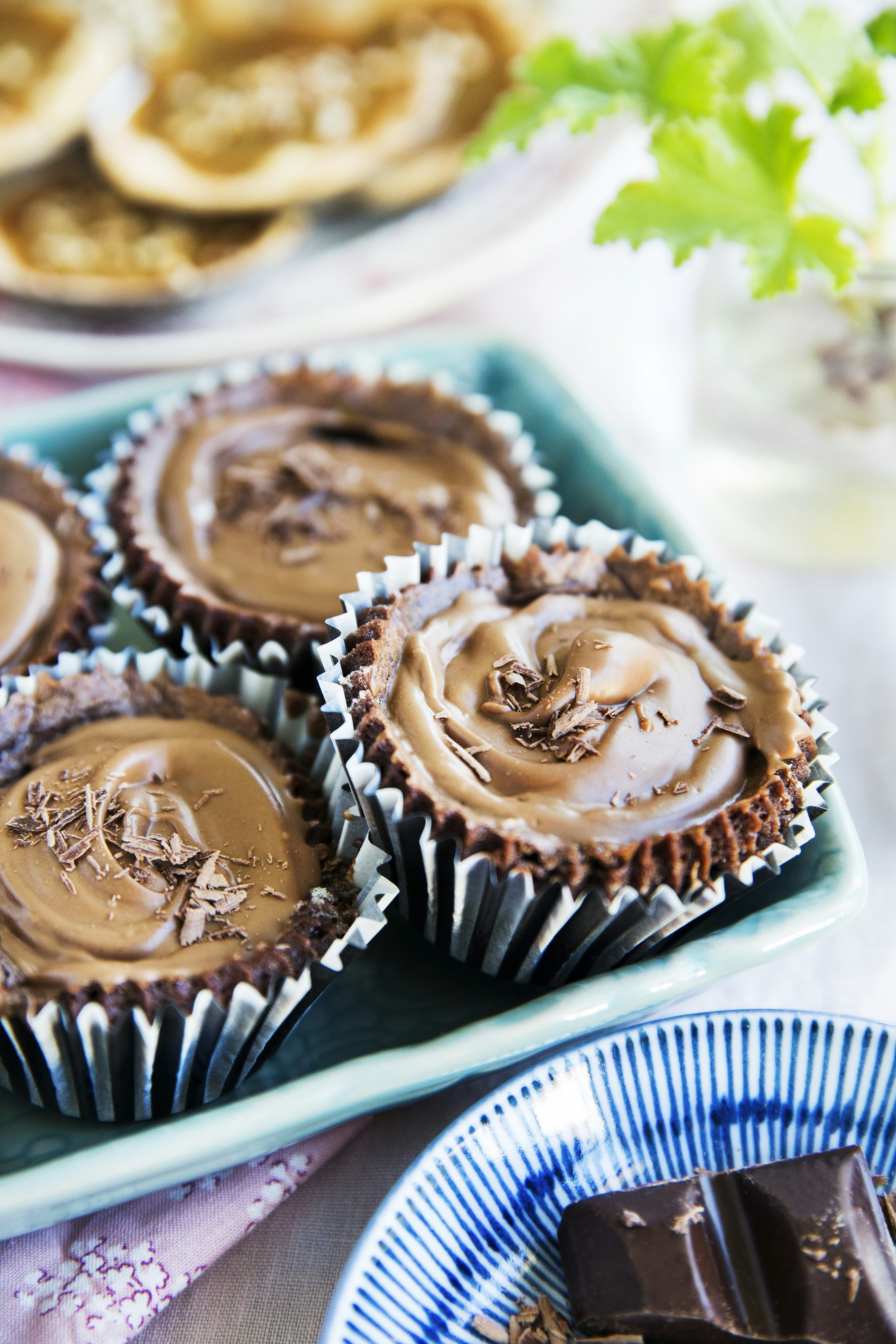 Kladdkakemuffins med kola och nougat
