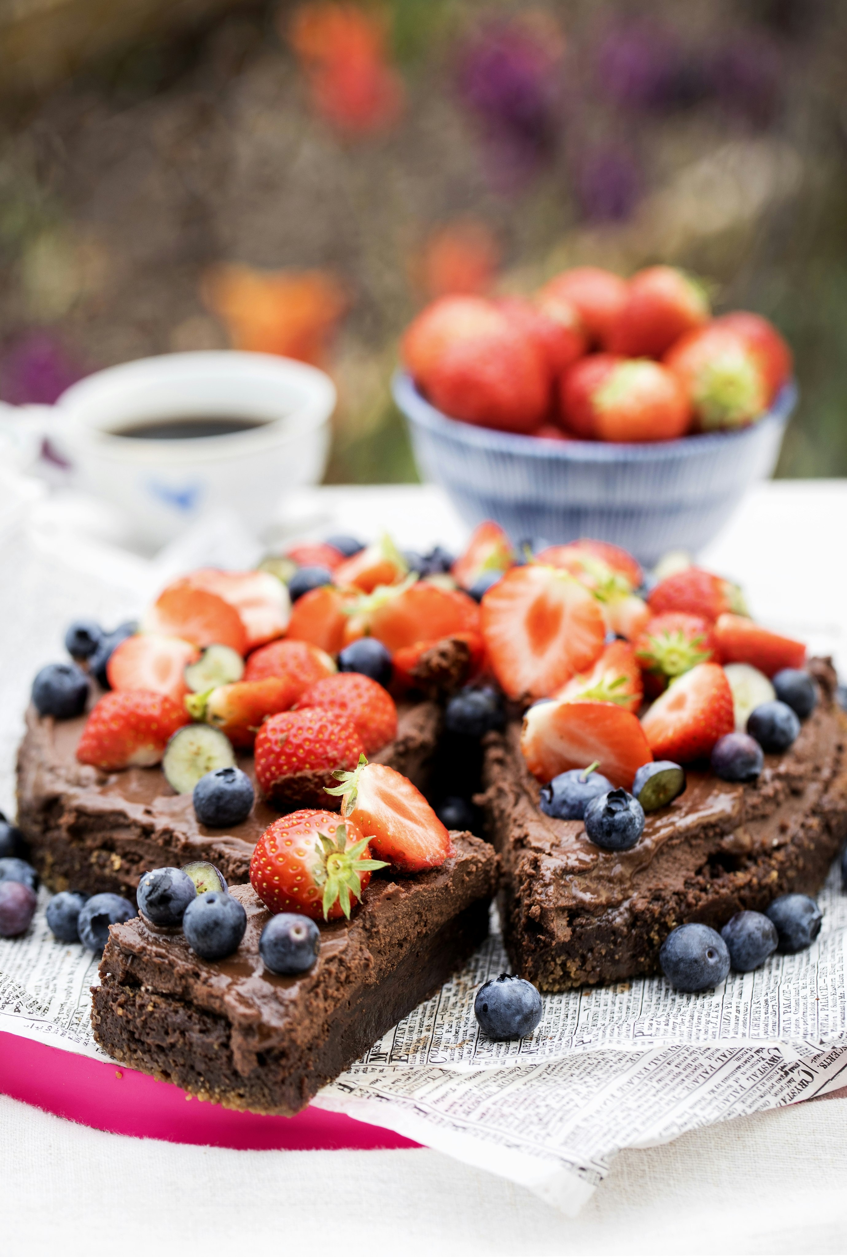 Kladdkaka med nutella och chokladtopping