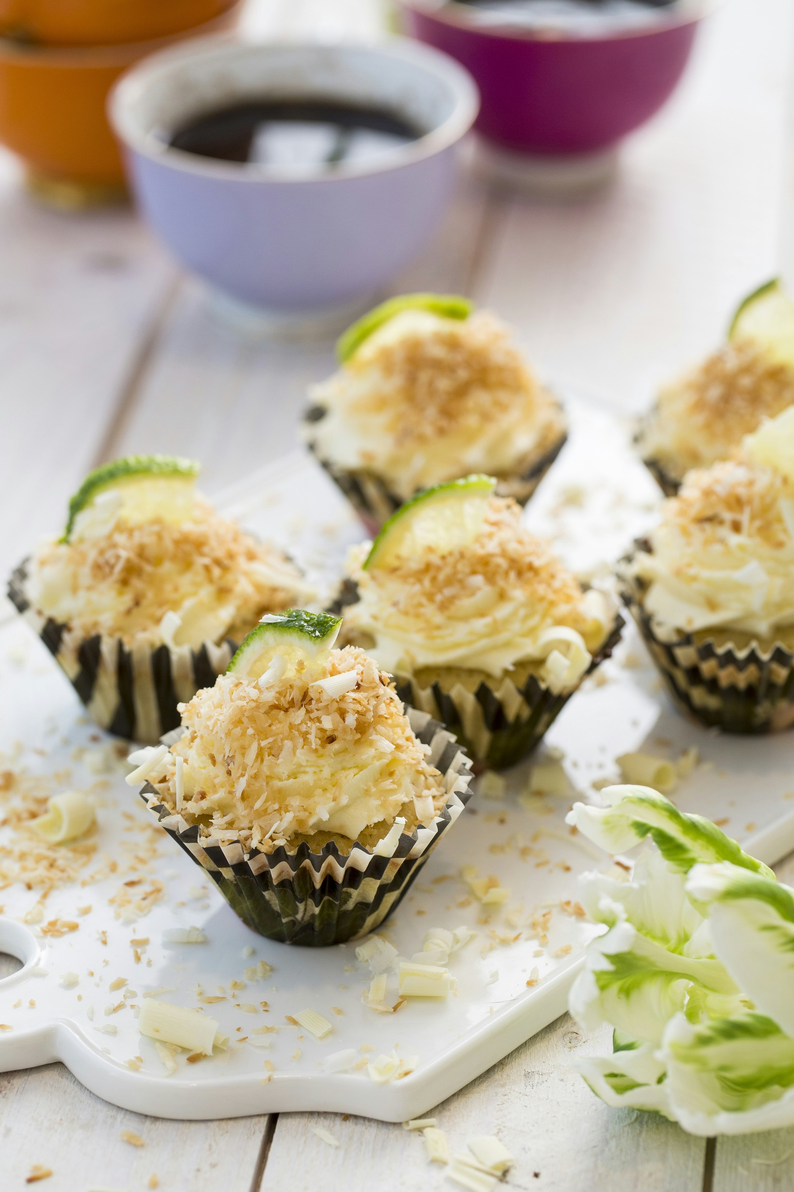 Kladdkakemuffins med vit choklad och kokos